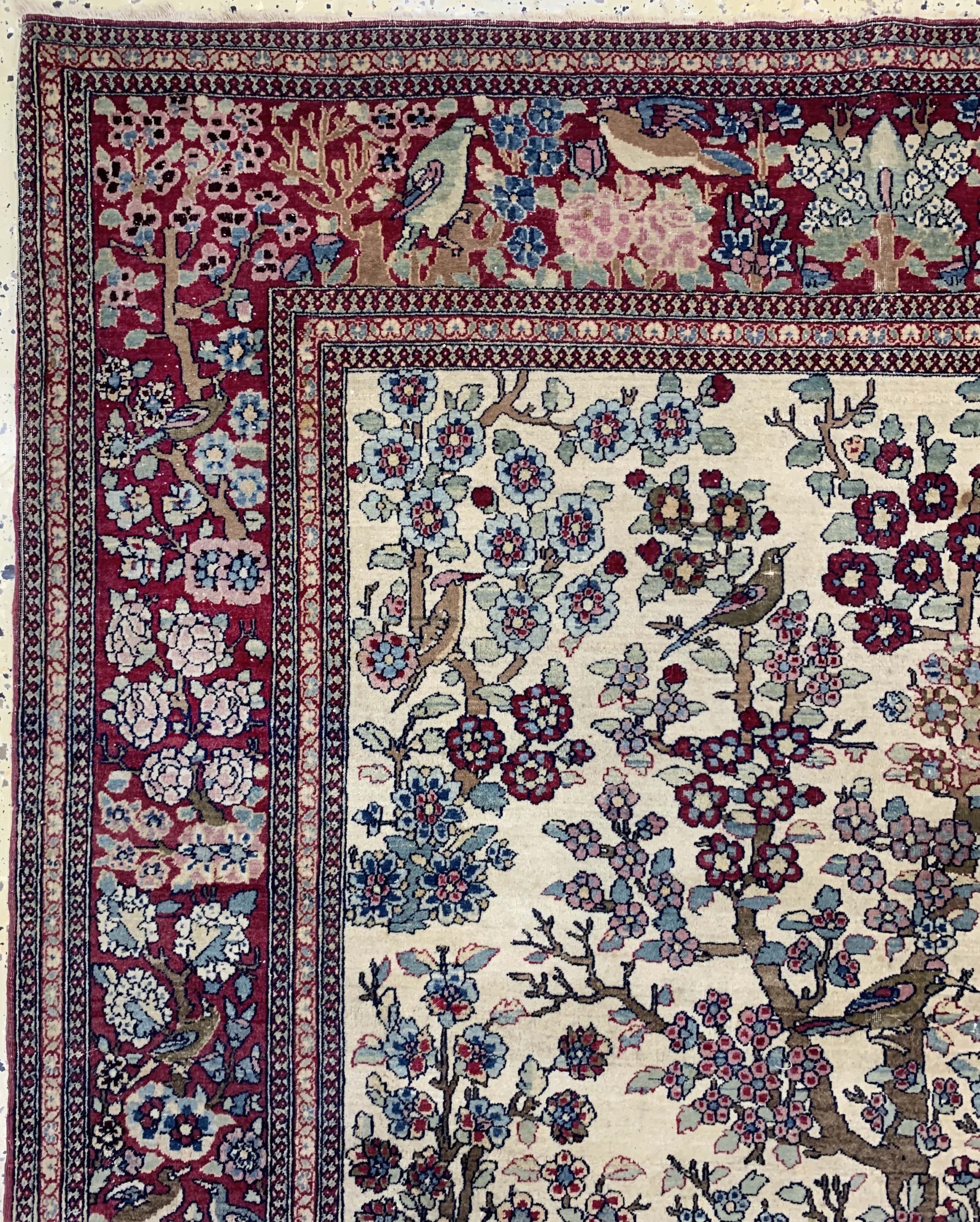 Detail d: Esfahan"Ahmad"antik, Persien, um 1900, Wolle auf Baumwolle, ca. 210 x 138 cm, EHZ: 3-4