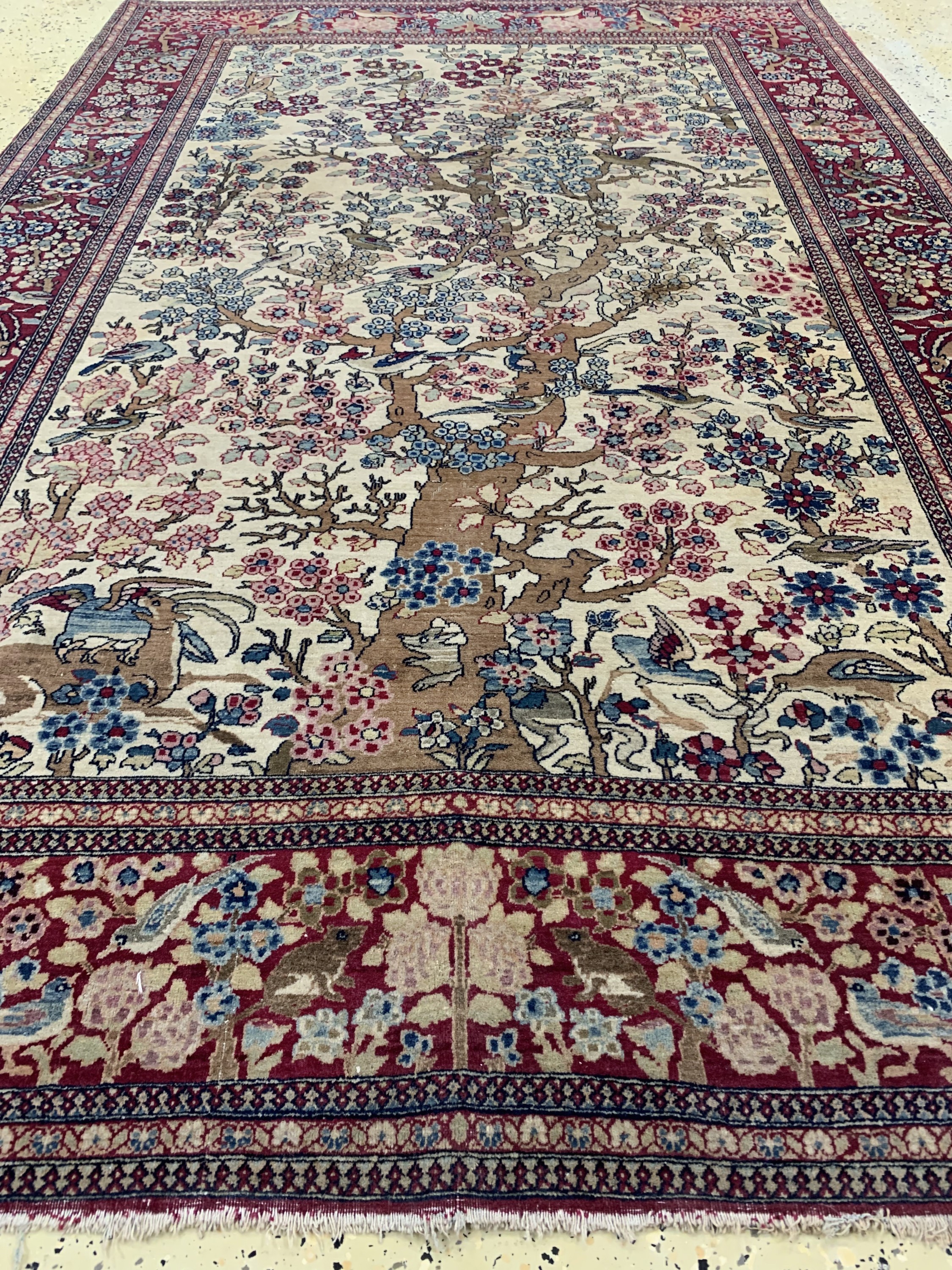 Detail e: Esfahan"Ahmad"antik, Persien, um 1900, Wolle auf Baumwolle, ca. 210 x 138 cm, EHZ: 3-4