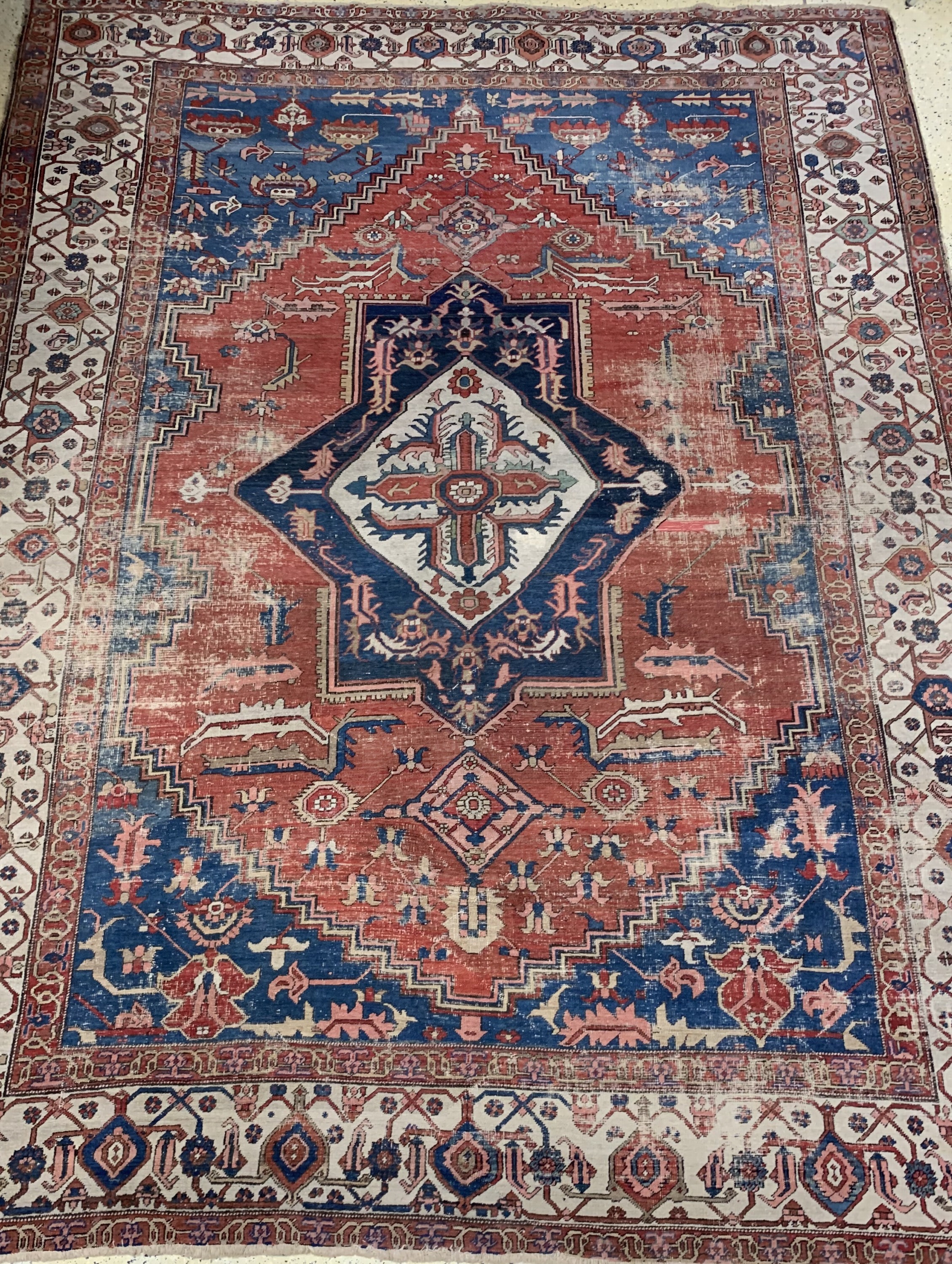 Detail a: Antiker Heriz, Persien, 19.Jhd, Wolle auf Baumwolle, ca. 440 x 335 cm, EHZ: 4