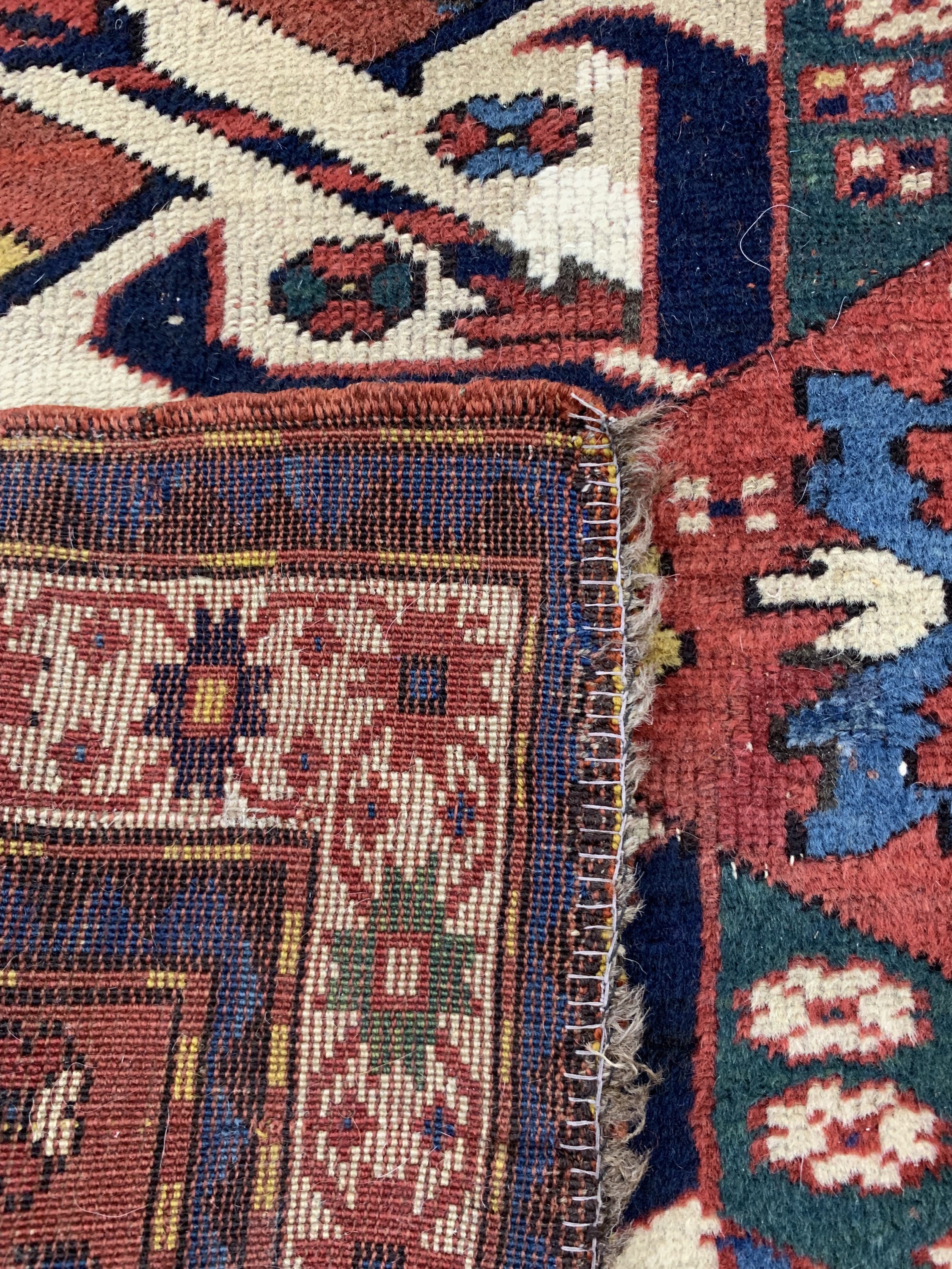 Detail f: Tschelaberd"Adlerkazak"antik, Kaukasus, 19.Jhd, Wolle auf Wolle, ca. 177 x 134 cm, EHZ: 4