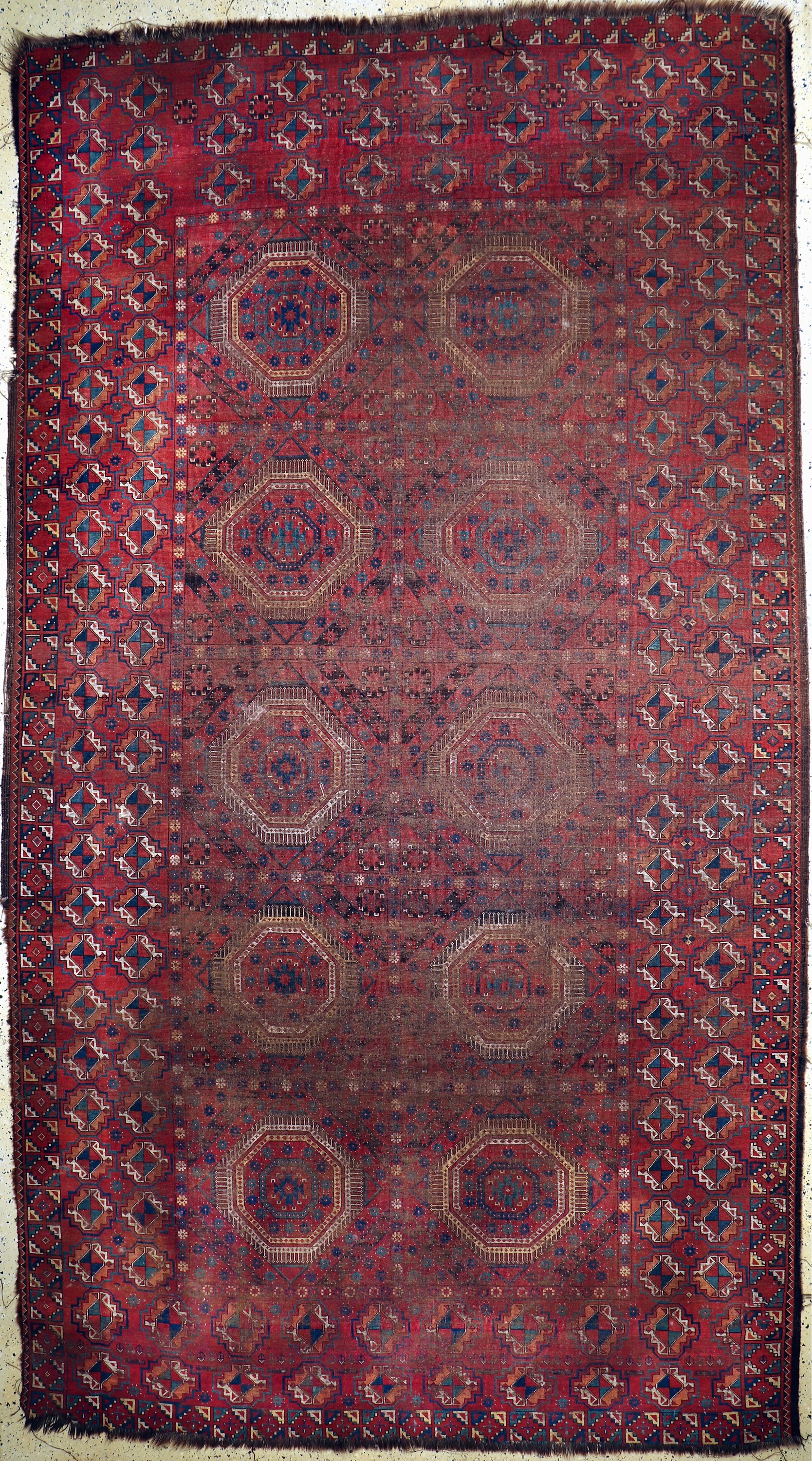 Antiker Beschir, Turkmenistan, 19.Jhd, Wolle auf Wolle, ca. 435 x 242 cm, EHZ: 4