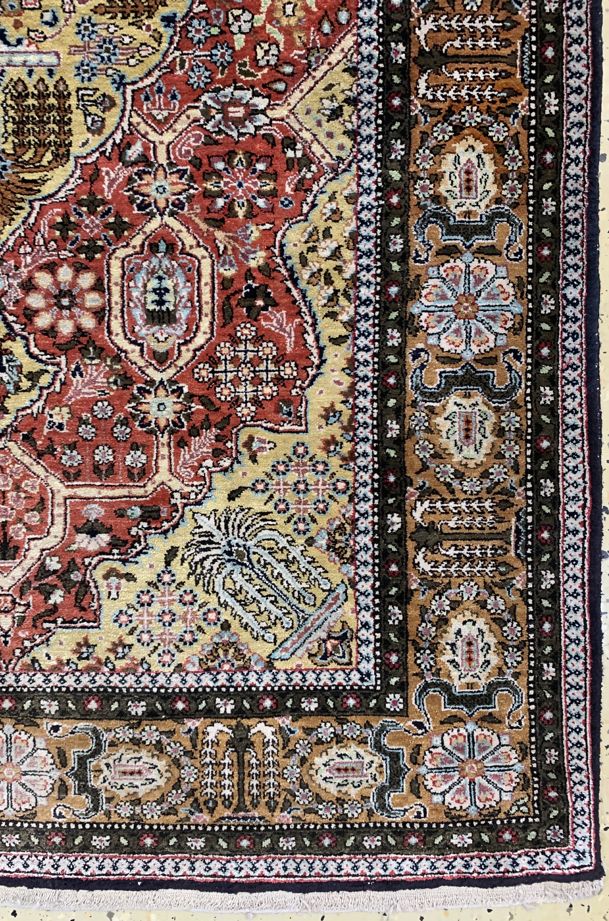 Detail a: Ghom Seide, Persien, ca. 50 Jahre, reine Naturseide, ca. 133 x 82 cm, EHZ: 1-2