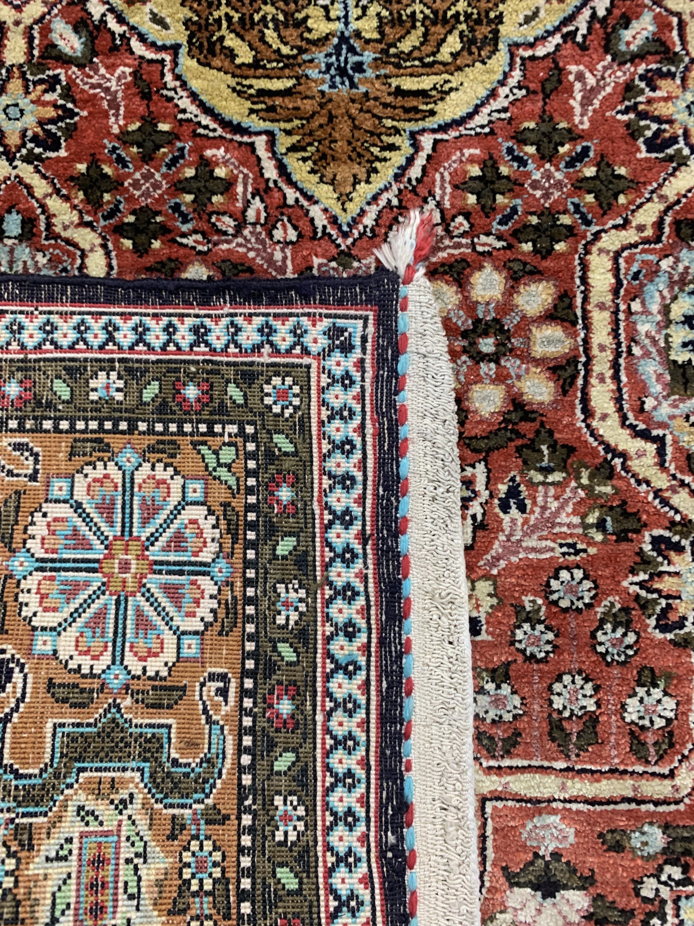 Detail d: Ghom Seide, Persien, ca. 50 Jahre, reine Naturseide, ca. 133 x 82 cm, EHZ: 1-2