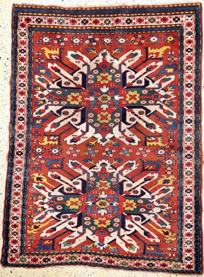 Image 26765650 - Tschelaberd#"Adlerkazak#"antique, Caucasus, 19th century, wool on wool, approx. 177 x 134 cm, condition: 4. Rugs, Carpets & Flatweaves
