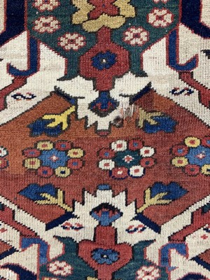 26765650c - Tschelaberd#"Adlerkazak#"antique, Caucasus, 19th century, wool on wool, approx. 177 x 134 cm, condition: 4. Rugs, Carpets & Flatweaves
