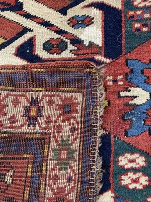 26765650f - Tschelaberd#"Adlerkazak#"antique, Caucasus, 19th century, wool on wool, approx. 177 x 134 cm, condition: 4. Rugs, Carpets & Flatweaves