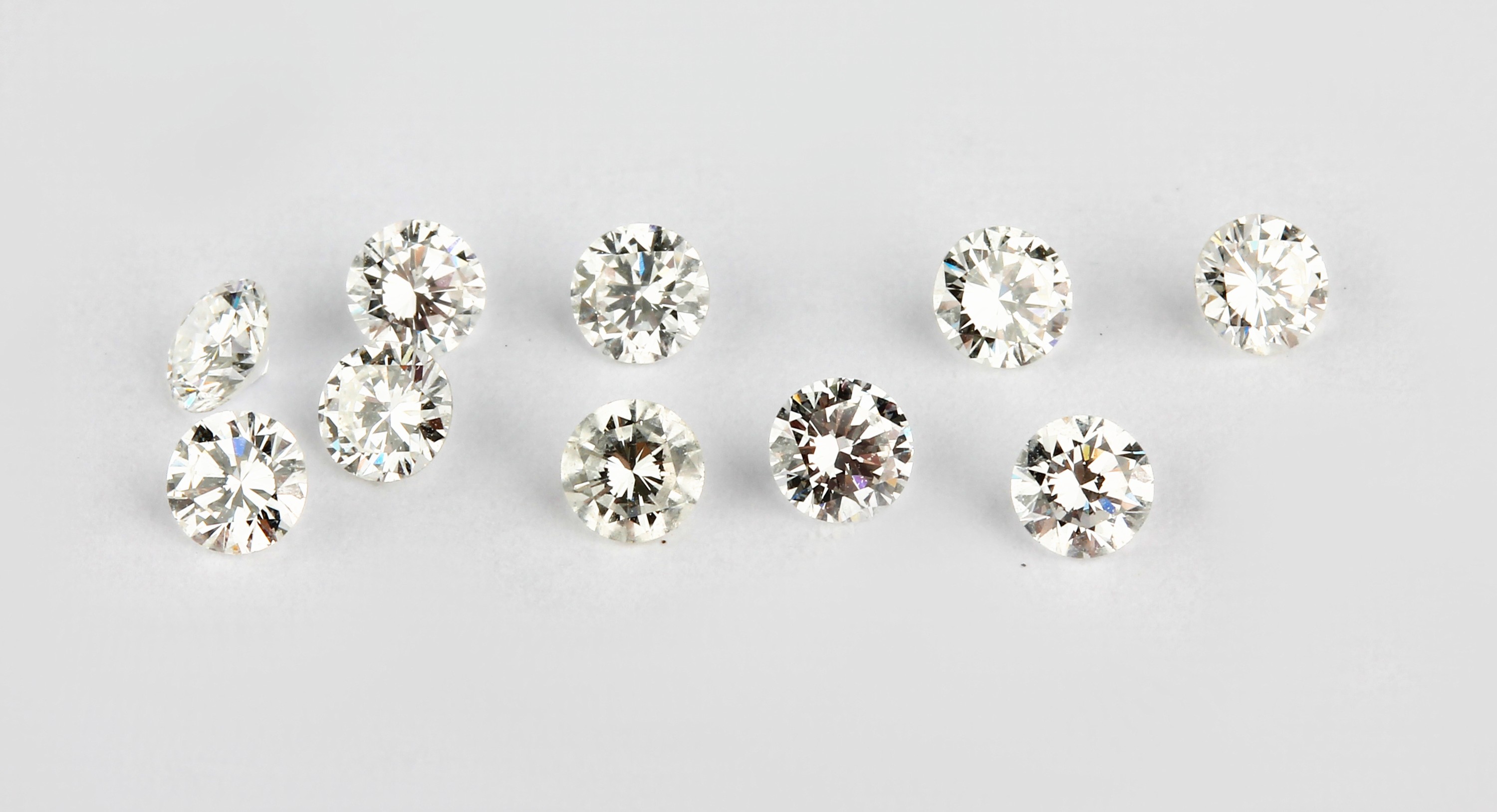 Lot 10 lose Brillanten, ca. 1.13 ct Weiß/vs-si