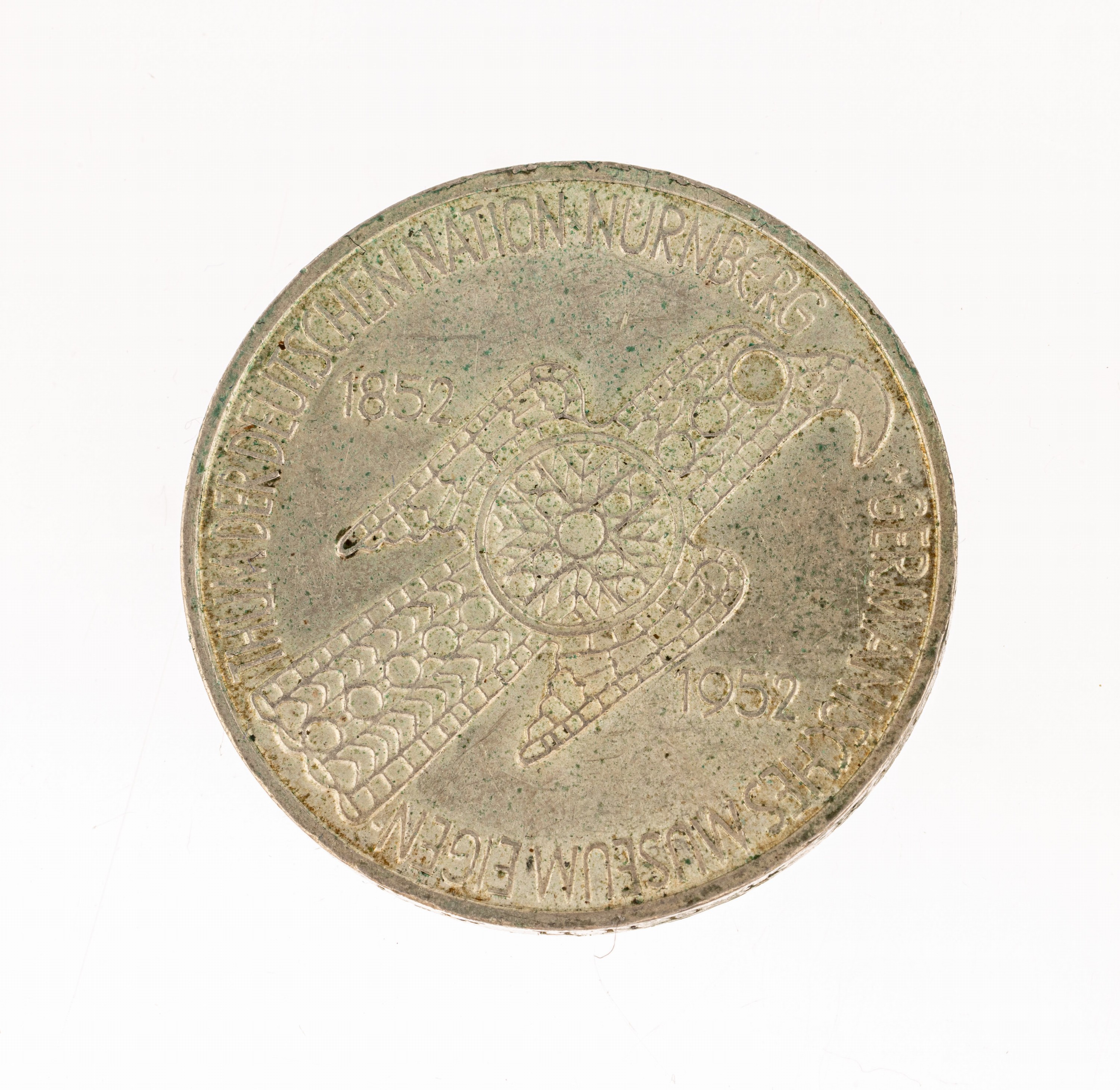 Silbermünze 5 Mark, Deutschland 1952, Germanisches Museum