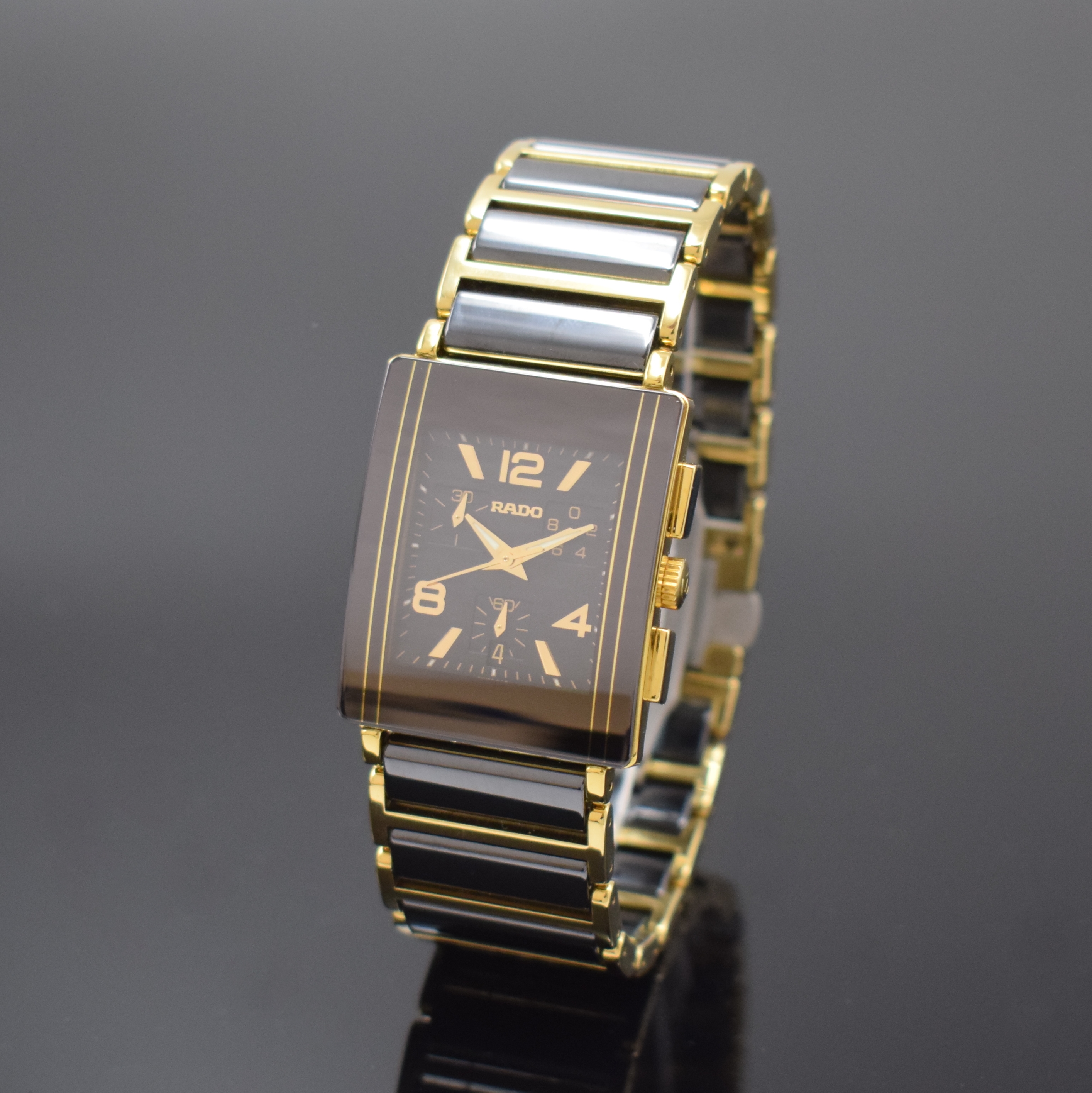 RADO Diastar Integral Herrenchronograph Referenz 538.0592.3, Schweiz um 2005, quarz, Geh. in Stahl teils verg., Keramik- Gliederband m. dopp. ...