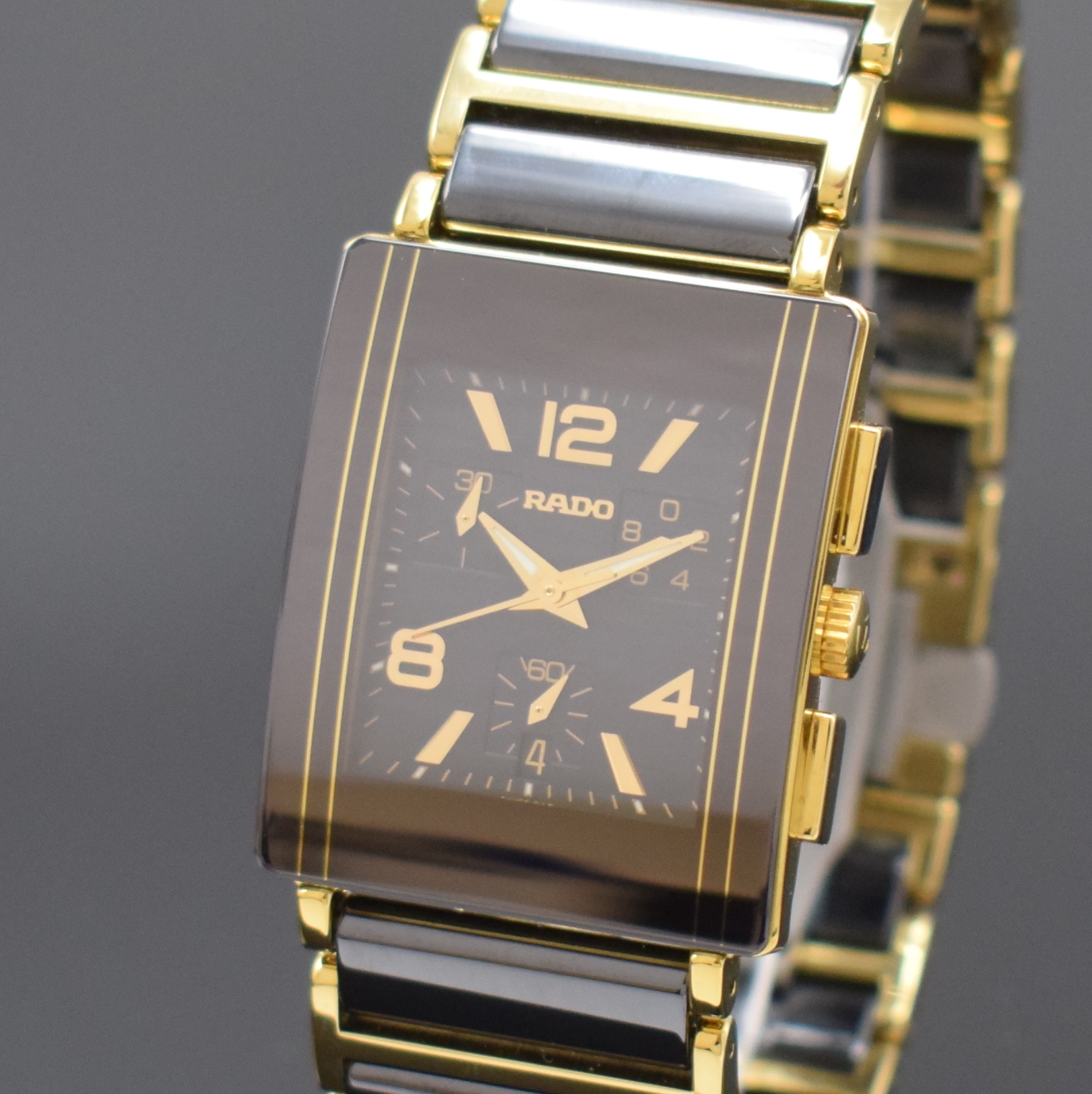 Detail a: RADO Diastar Integral Herrenchronograph Referenz 538.0592.3, Schweiz um 2005, quarz, Geh. in Stahl teils verg., Keramik- Gliederband m. dopp. ...