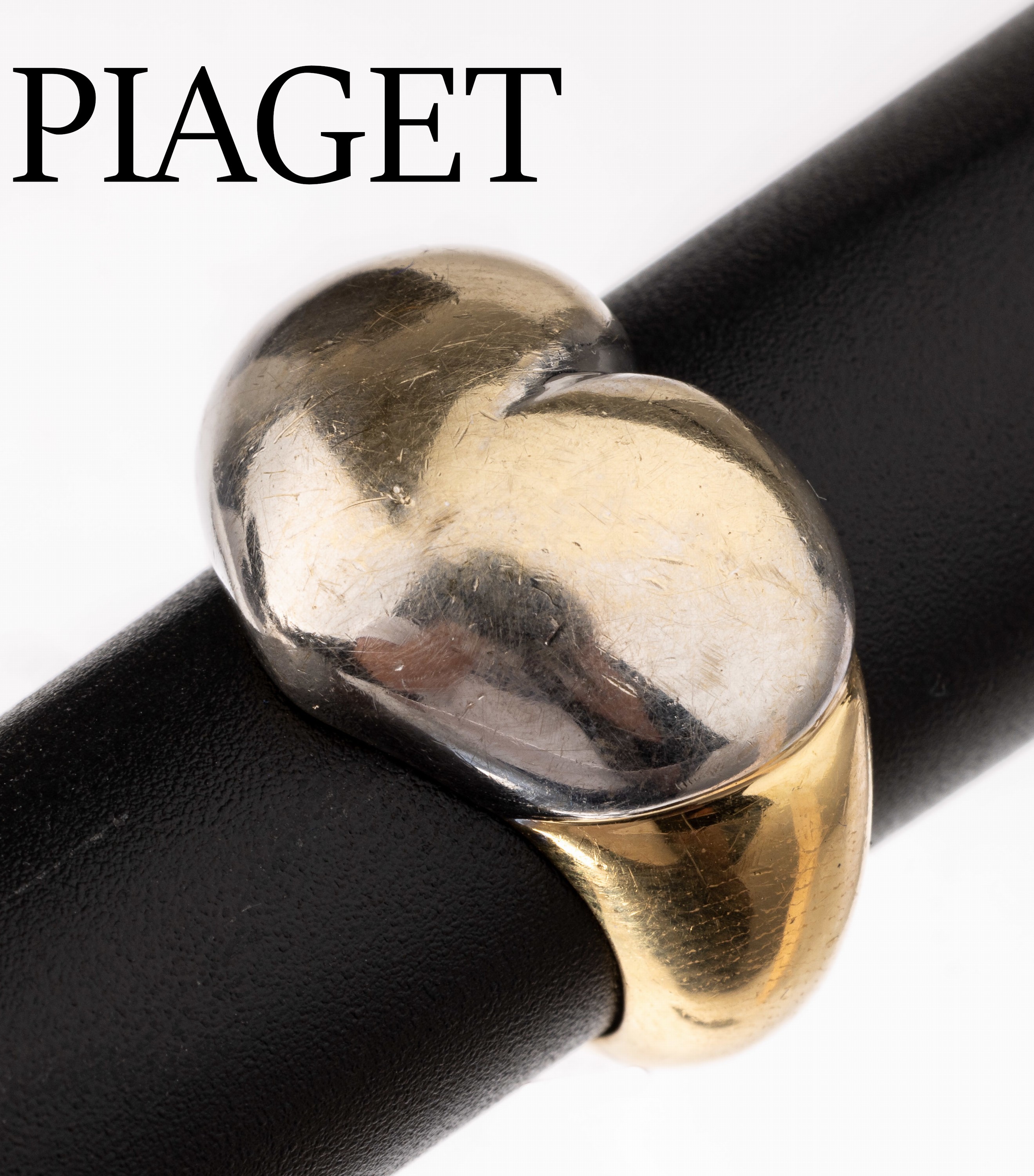 18 kt Gold PIAGET Ring, GG/WG 750/000, Ringkopf in Herzform, sign. und num., ca. 10.5g, RW 53