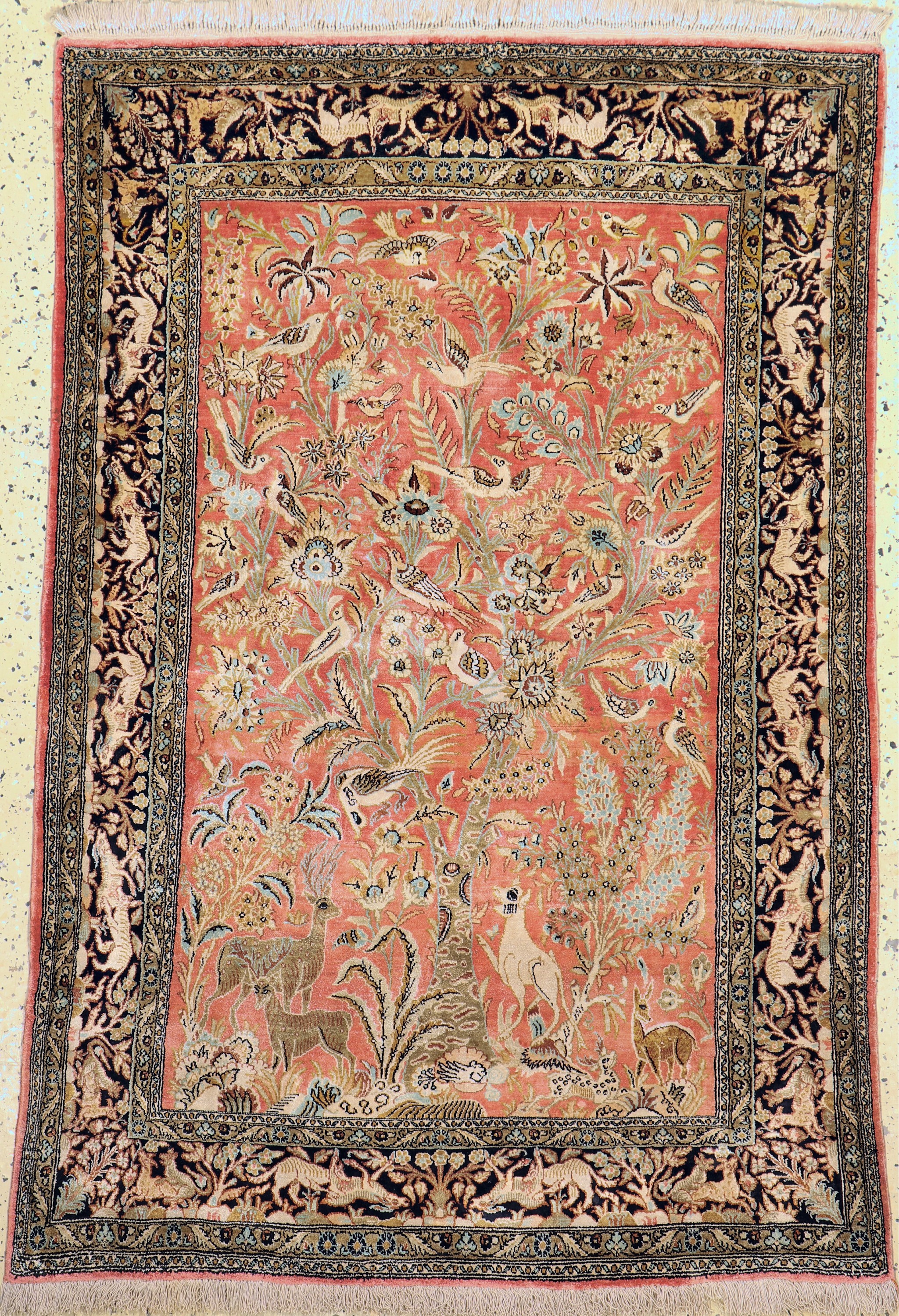 Ghom Seide, Persien, um 1950, reine Naturseide, ca. 151 x 106 cm, EHZ: 2