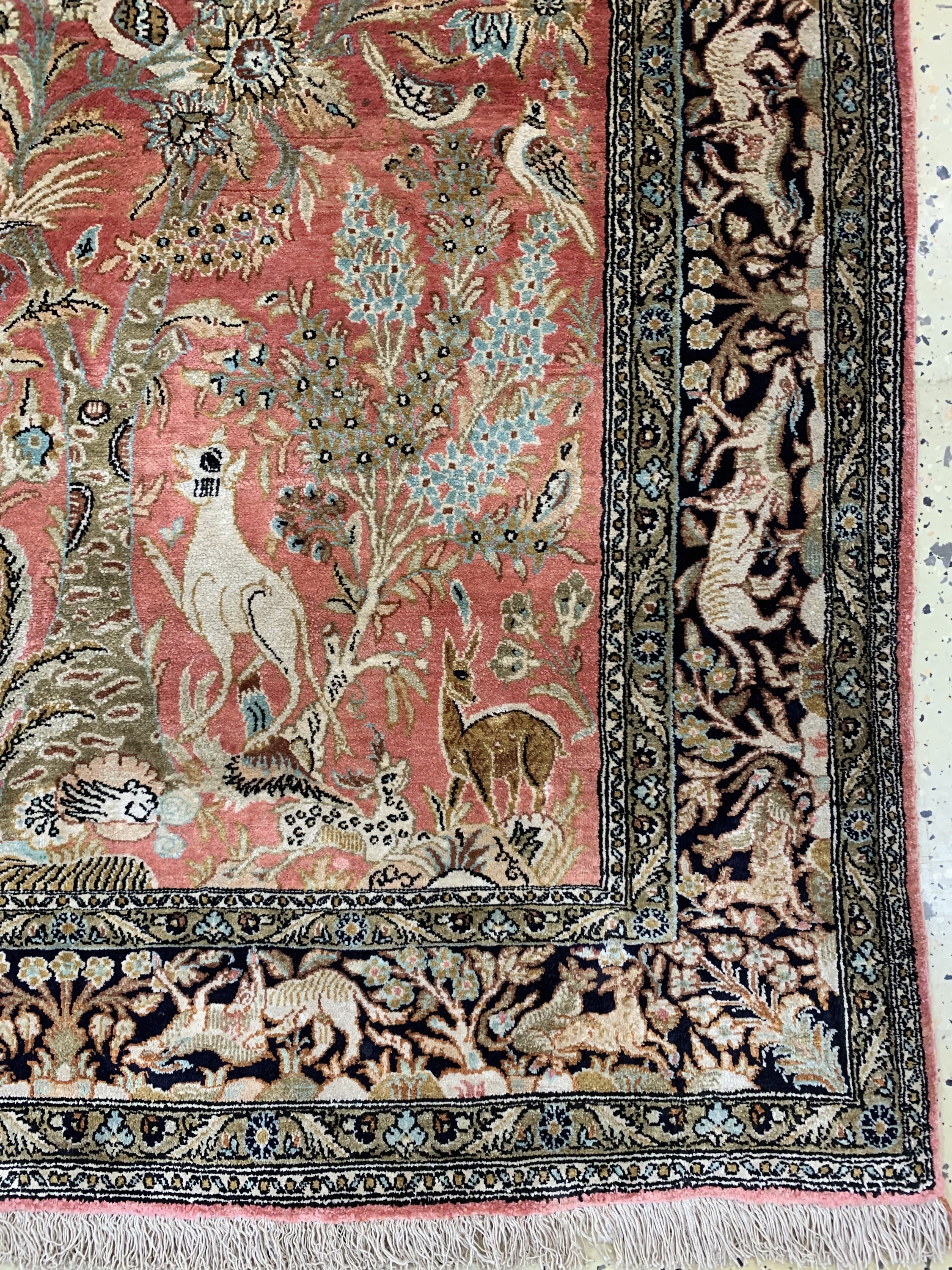 Detail a: Ghom Seide, Persien, um 1950, reine Naturseide, ca. 151 x 106 cm, EHZ: 2