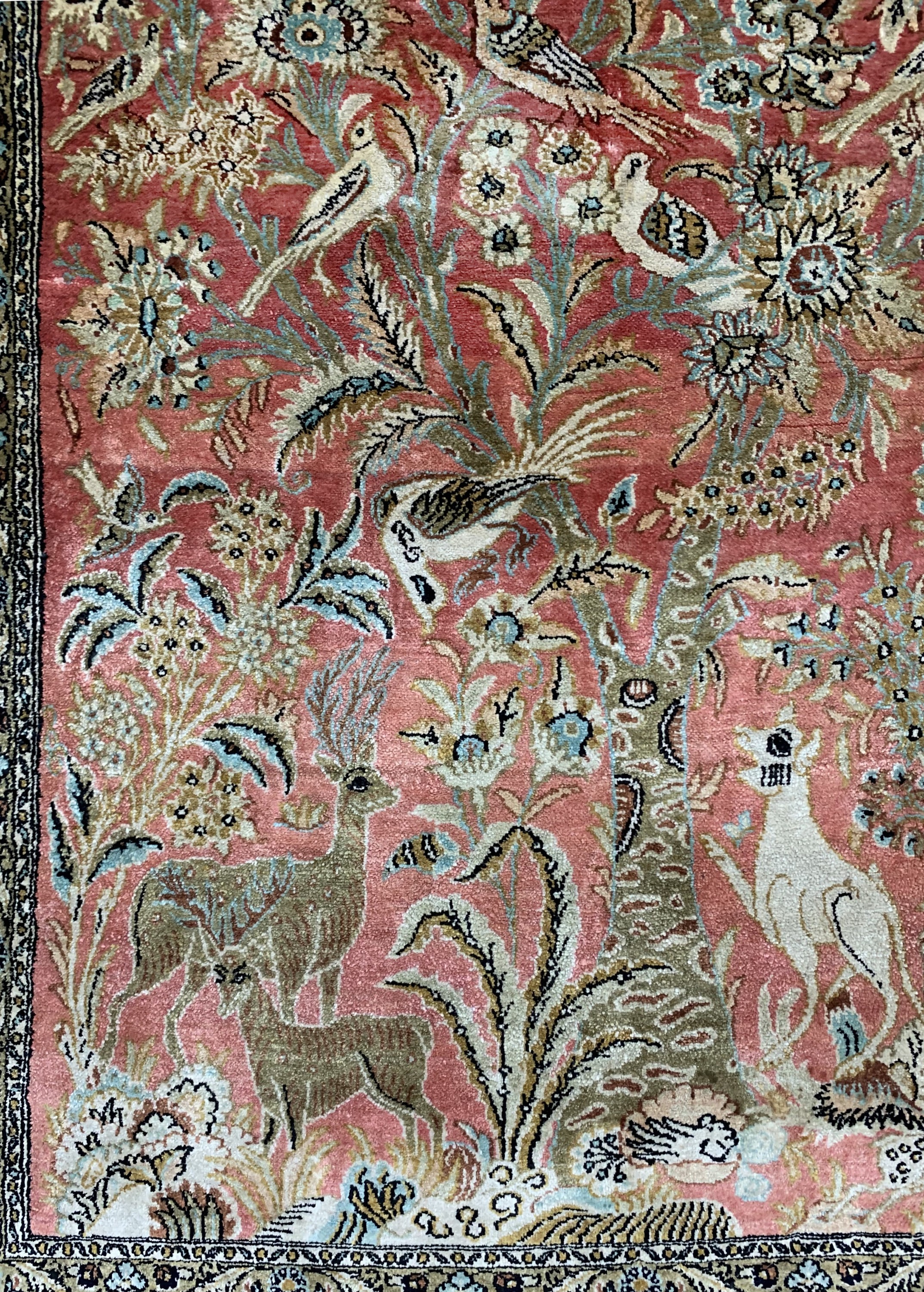Detail b: Ghom Seide, Persien, um 1950, reine Naturseide, ca. 151 x 106 cm, EHZ: 2