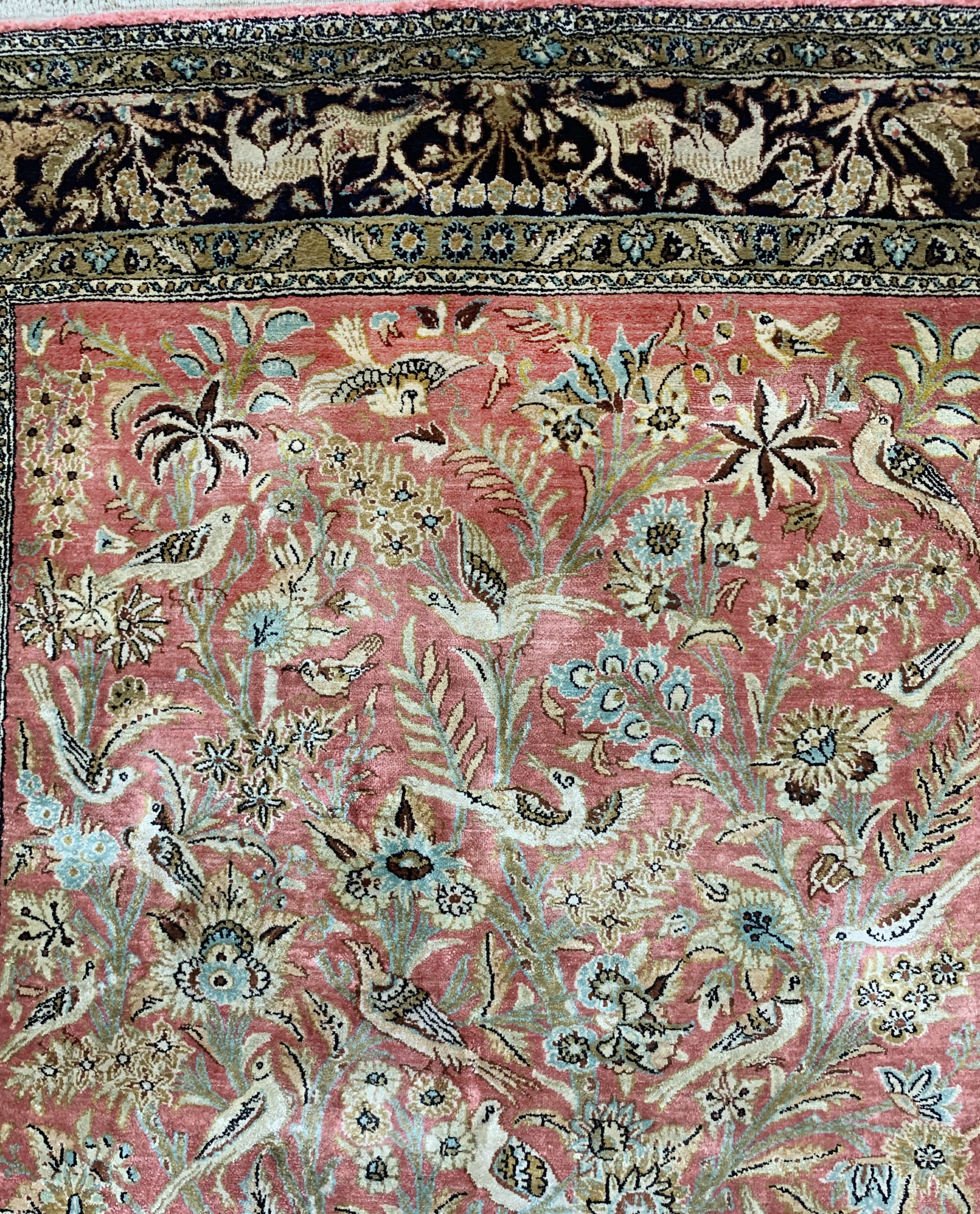 Detail c: Ghom Seide, Persien, um 1950, reine Naturseide, ca. 151 x 106 cm, EHZ: 2