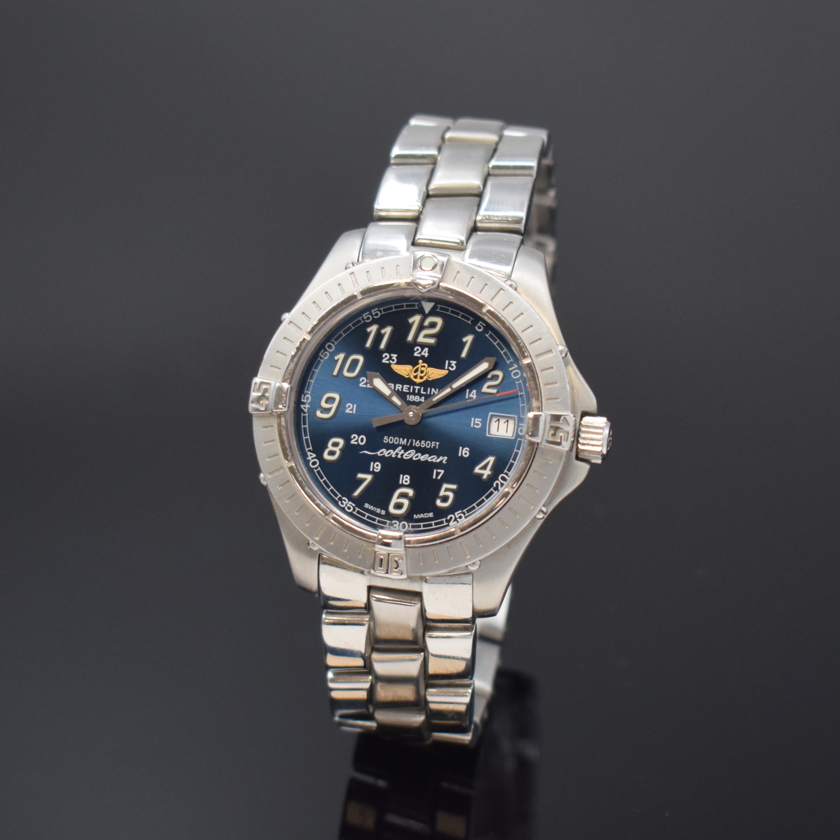 BREITLING Colt Ocean Herrenarmbanduhr in Stahl Referenz A64350, Schweiz um 2000, quarz, orig. Gliederband m. Faltschl., Boden u. Krone verschr., ...