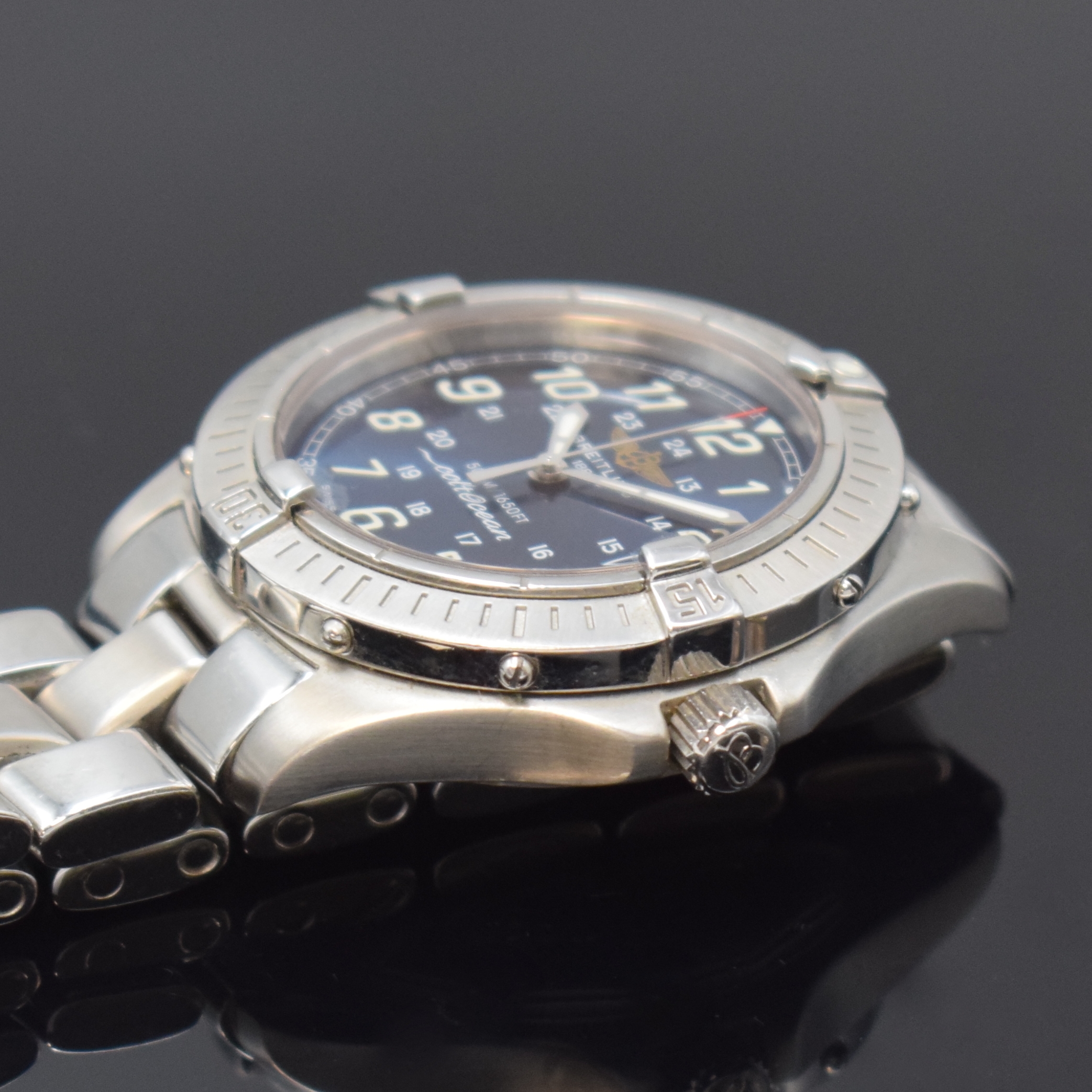 Detail c: BREITLING Colt Ocean Herrenarmbanduhr in Stahl Referenz A64350, Schweiz um 2000, quarz, orig. Gliederband m. Faltschl., Boden u. Krone verschr., ...