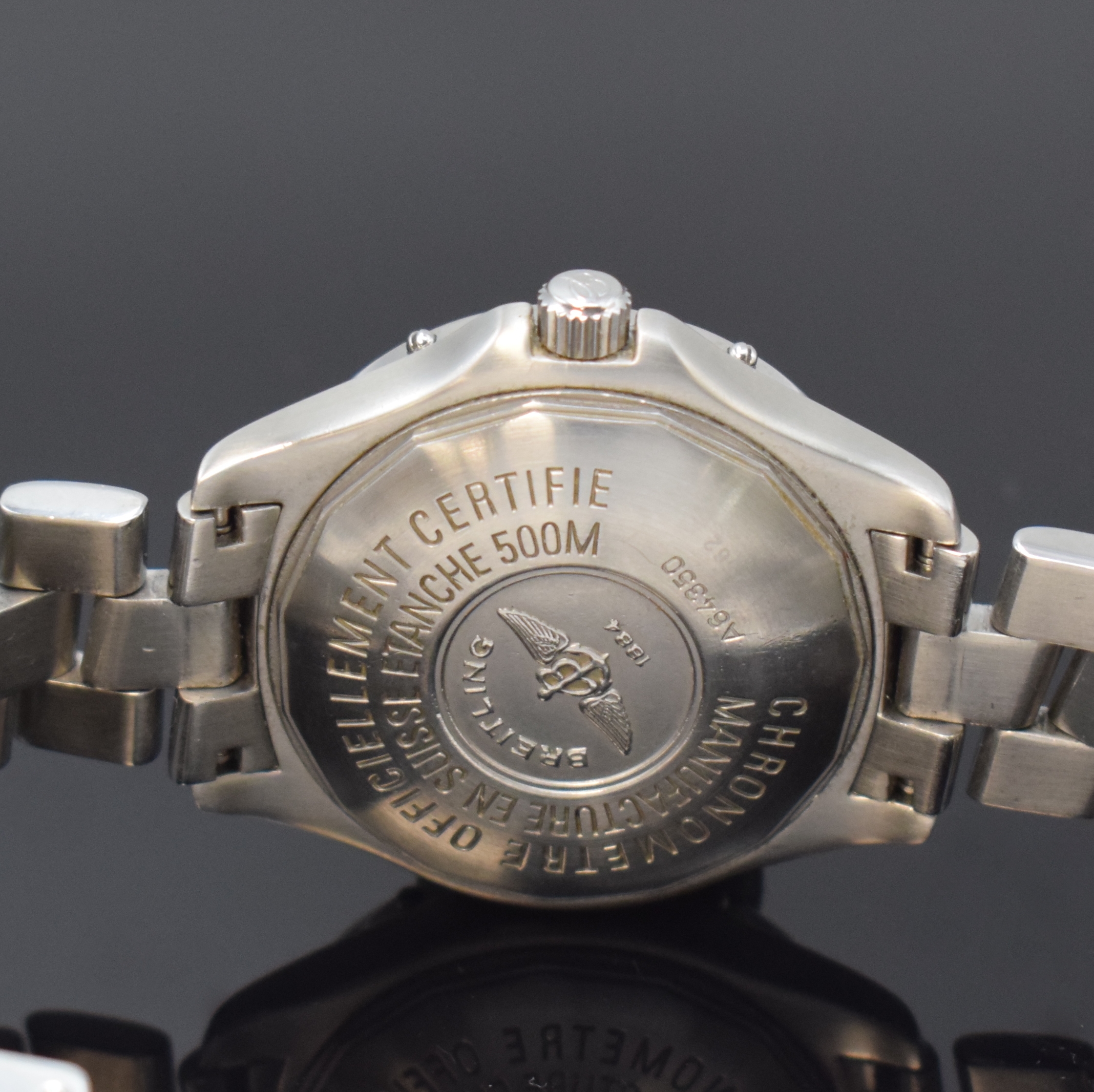 Detail d: BREITLING Colt Ocean Herrenarmbanduhr in Stahl Referenz A64350, Schweiz um 2000, quarz, orig. Gliederband m. Faltschl., Boden u. Krone verschr., ...