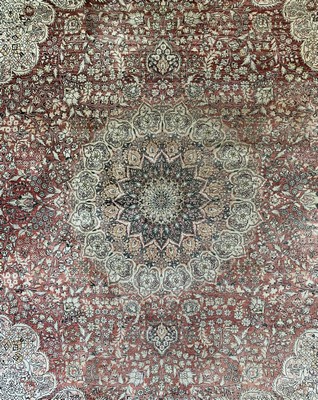 26766663b - Hereke silk fine, China, approx. 50 years, pure natural silk, approx. 250 x 245 cm, fadedcolors, condition: 2. Rugs, Carpets & Flatweaves