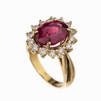 Image 26766692 - 14 kt gold ruby-brilliant-ring