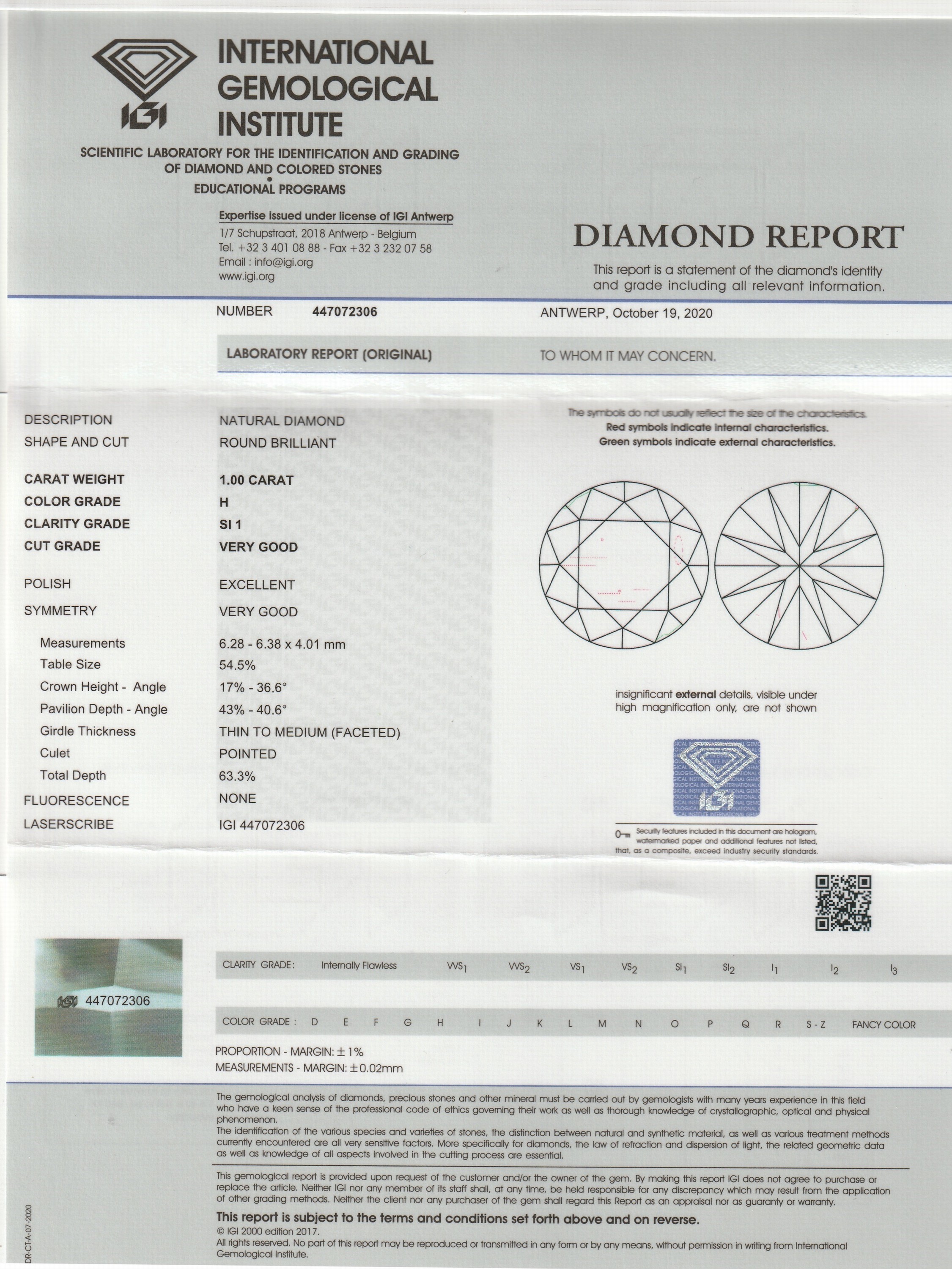 Detail b: Paar 14 kt Gold Brillant-Ohrstecker, GG 585/000, jew. mit 1 Brillant, 1 x 1.0 ct feines Weiß (G)/si 1 und 1 x 1.0 ct Weiß/si 1, jew. mit Zertifikat