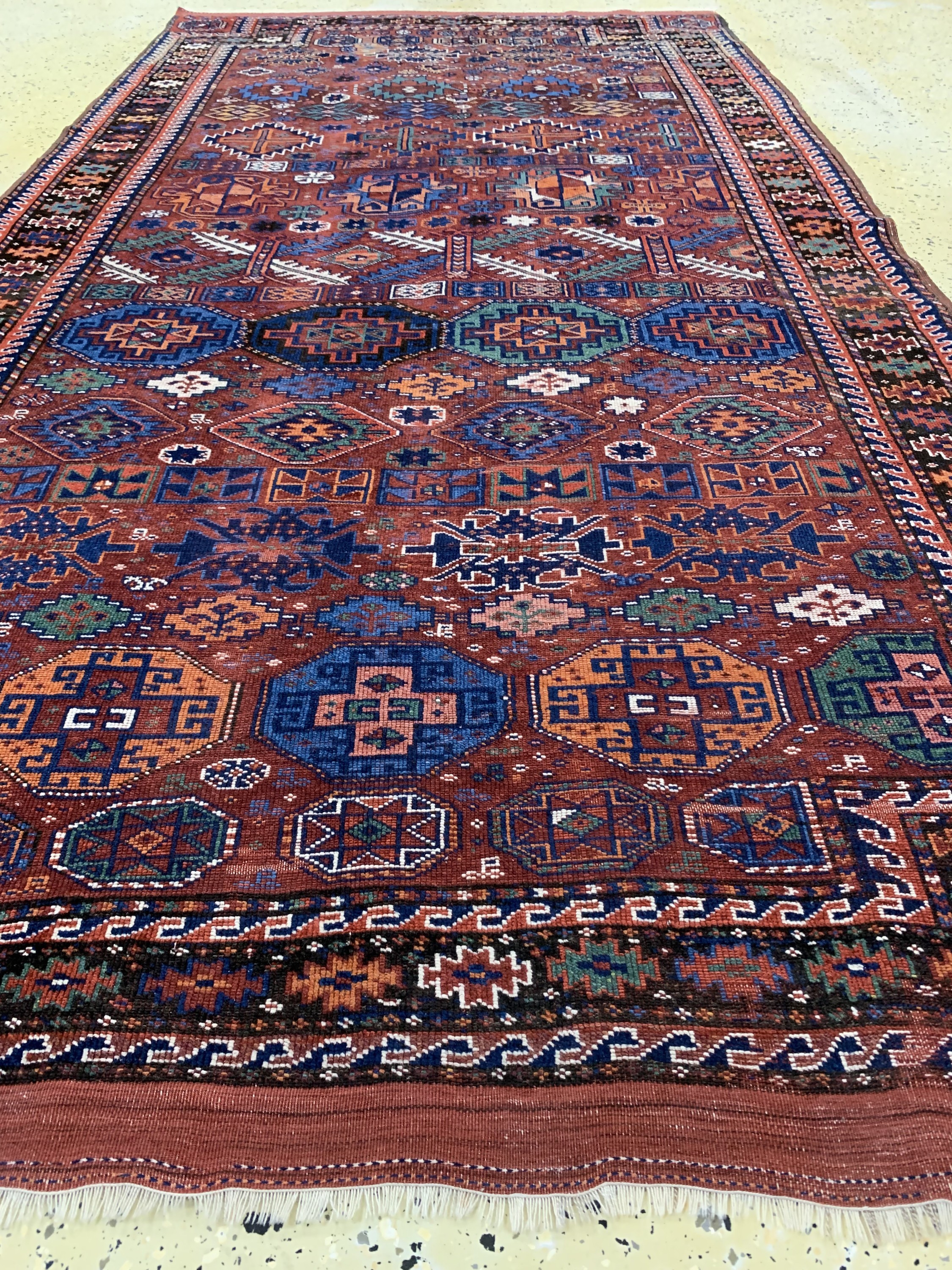 Detail d: Khorasan Kordi, Persien, um 1930, Wolle aufWolle, ca. 265 x 140 cm, EHZ: 3
