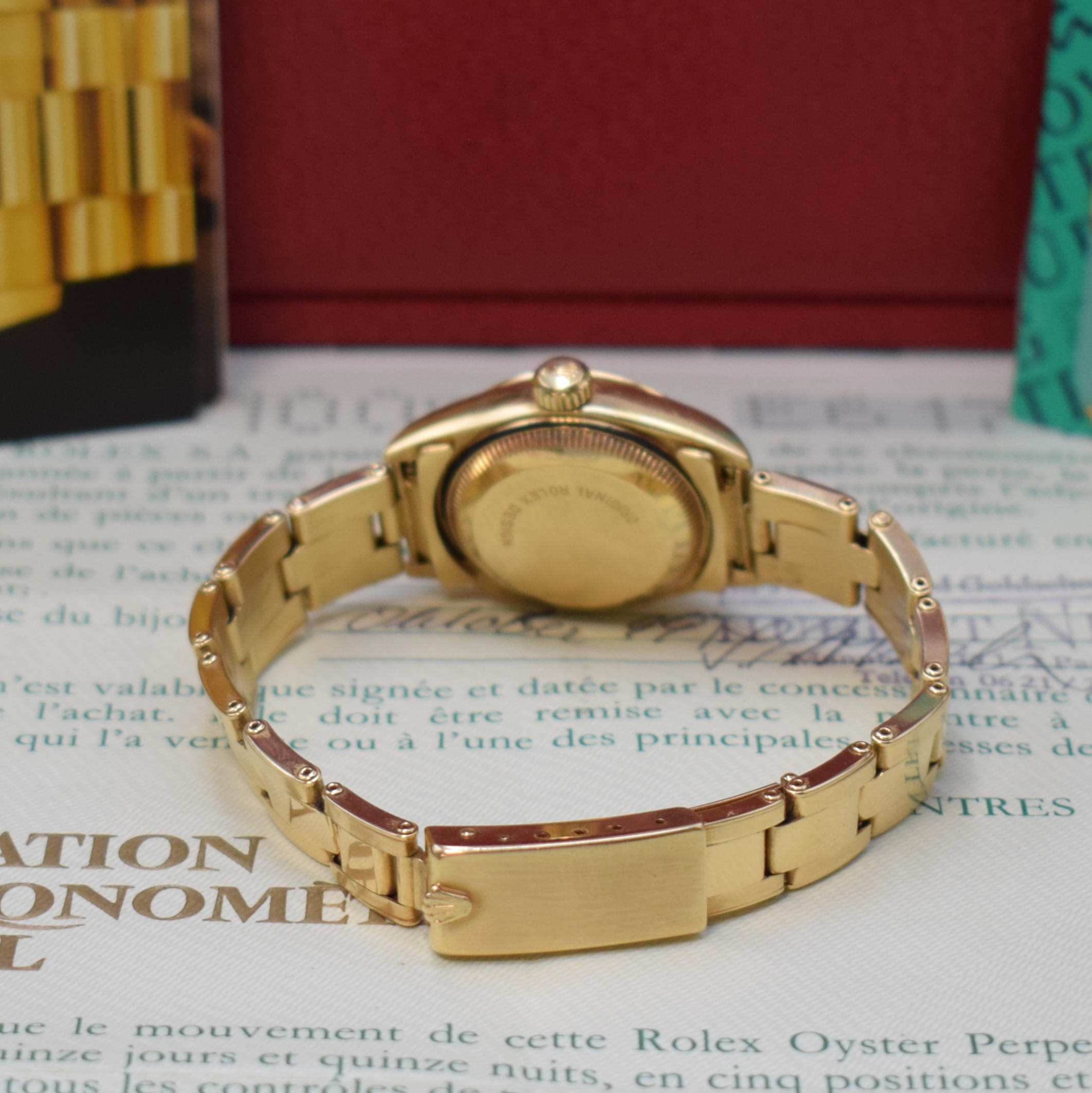 Detail b: ROLEX Oyster Perpetual Datejust Damenarmbanduhr Referenz 69168 in GG 750/000, Schweiz verk. lt. beil. Pap. 10/1999, Automatik, Chronometer der ...