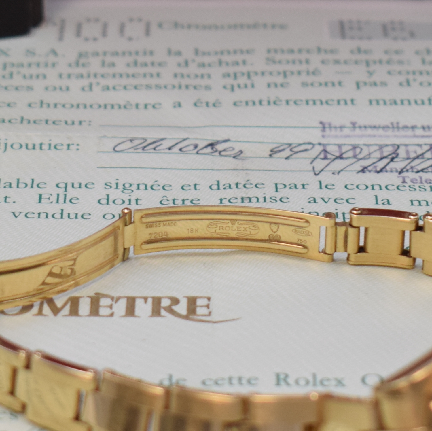 Detail c: ROLEX Oyster Perpetual Datejust Damenarmbanduhr Referenz 69168 in GG 750/000, Schweiz verk. lt. beil. Pap. 10/1999, Automatik, Chronometer der ...