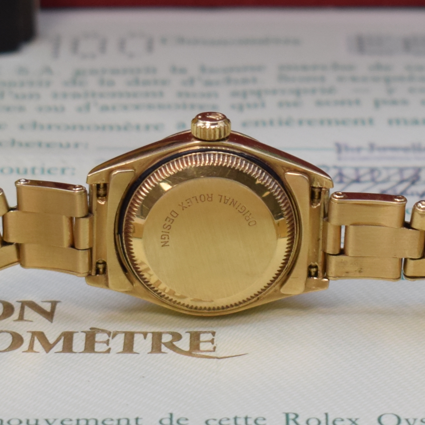 Detail e: ROLEX Oyster Perpetual Datejust Damenarmbanduhr Referenz 69168 in GG 750/000, Schweiz verk. lt. beil. Pap. 10/1999, Automatik, Chronometer der ...