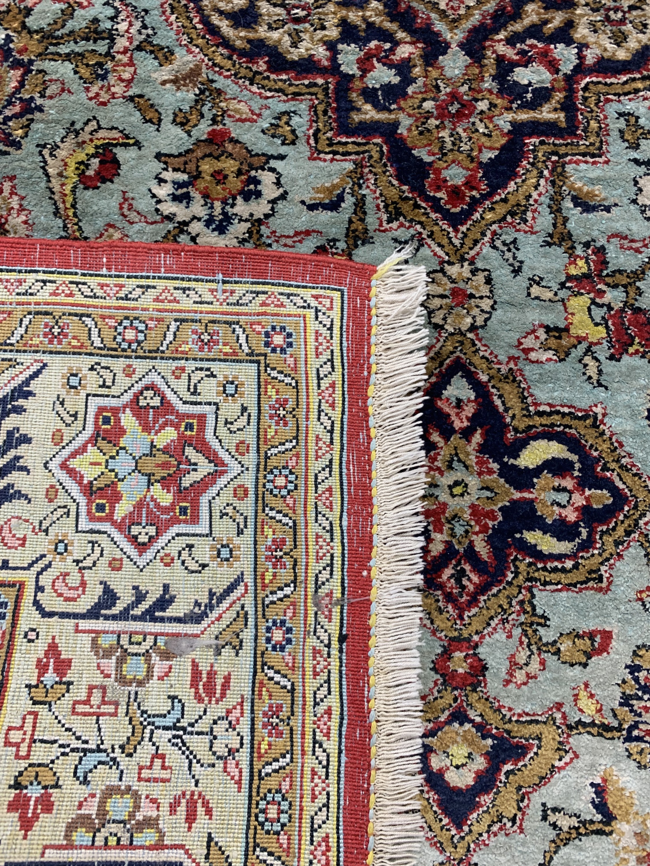 Detail d: Ghom Seide alt, Persien, um 1940, reine Naturseide, ca. 163 x 107 cm, EHZ: 2