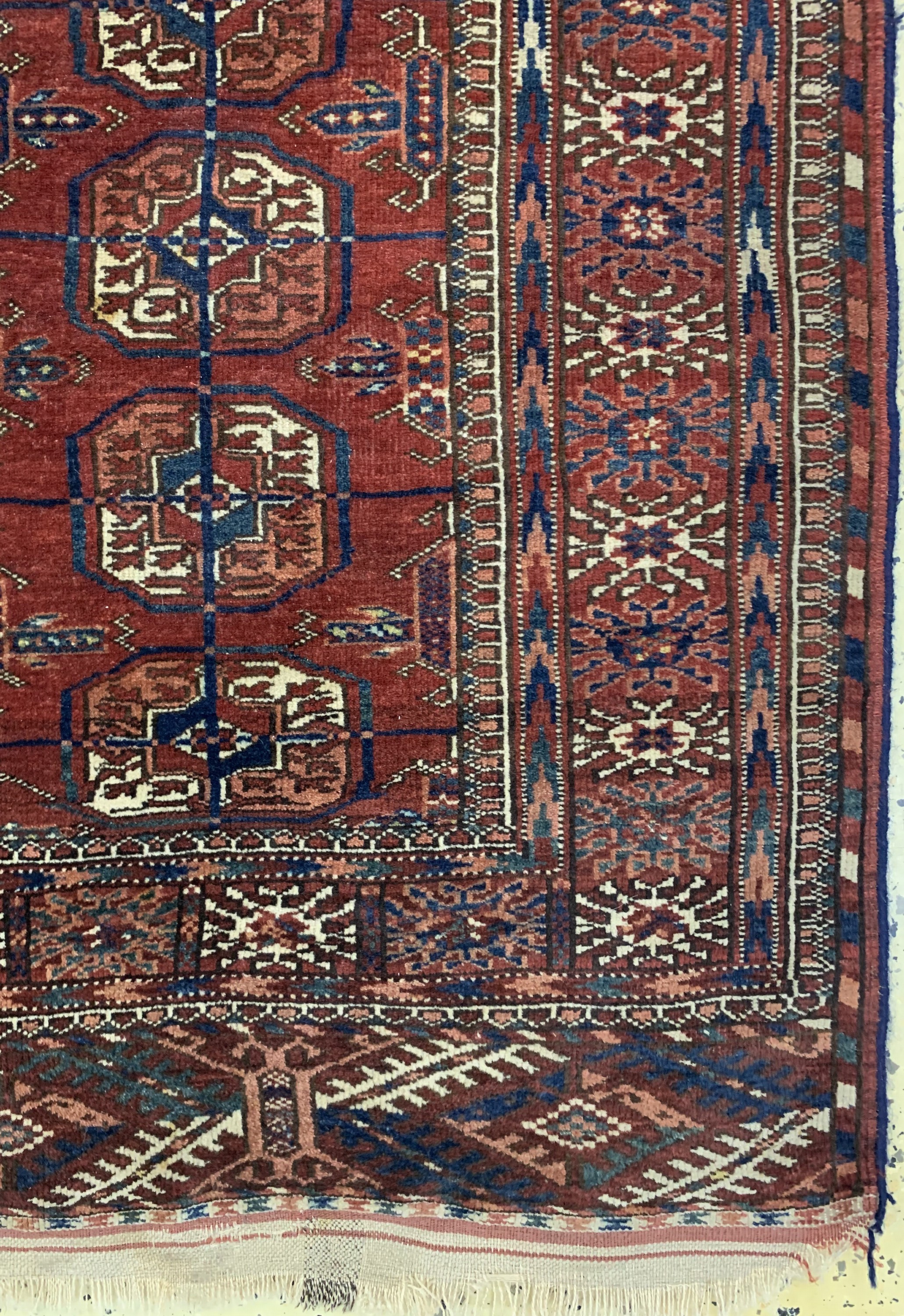 Detail a: Buchara antik, Turkmenistan, um 1900, Wolleauf Wolle, ca. 158 x 104 cm, EHZ: 2-3