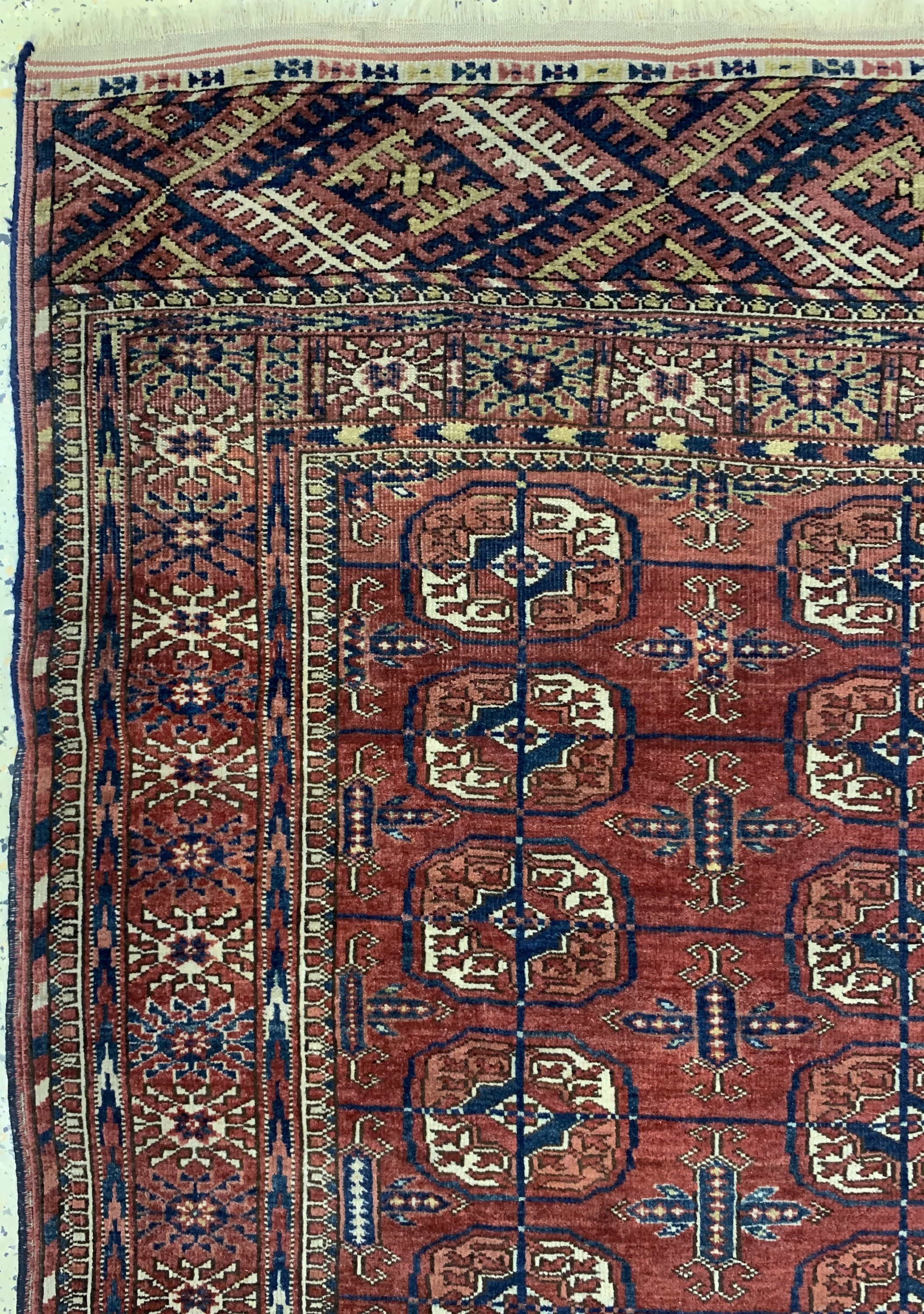 Detail b: Buchara antik, Turkmenistan, um 1900, Wolleauf Wolle, ca. 158 x 104 cm, EHZ: 2-3