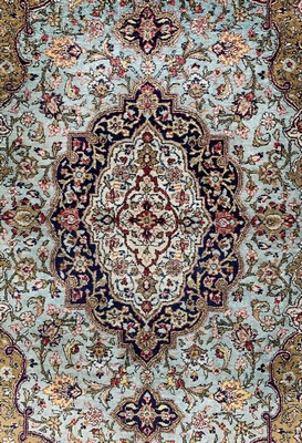 26766857b - Qum silk old, Persia, around 1940, pure natural silk, approx. 163 x 107 cm, condition:2. Rugs, Carpets & Flatweaves