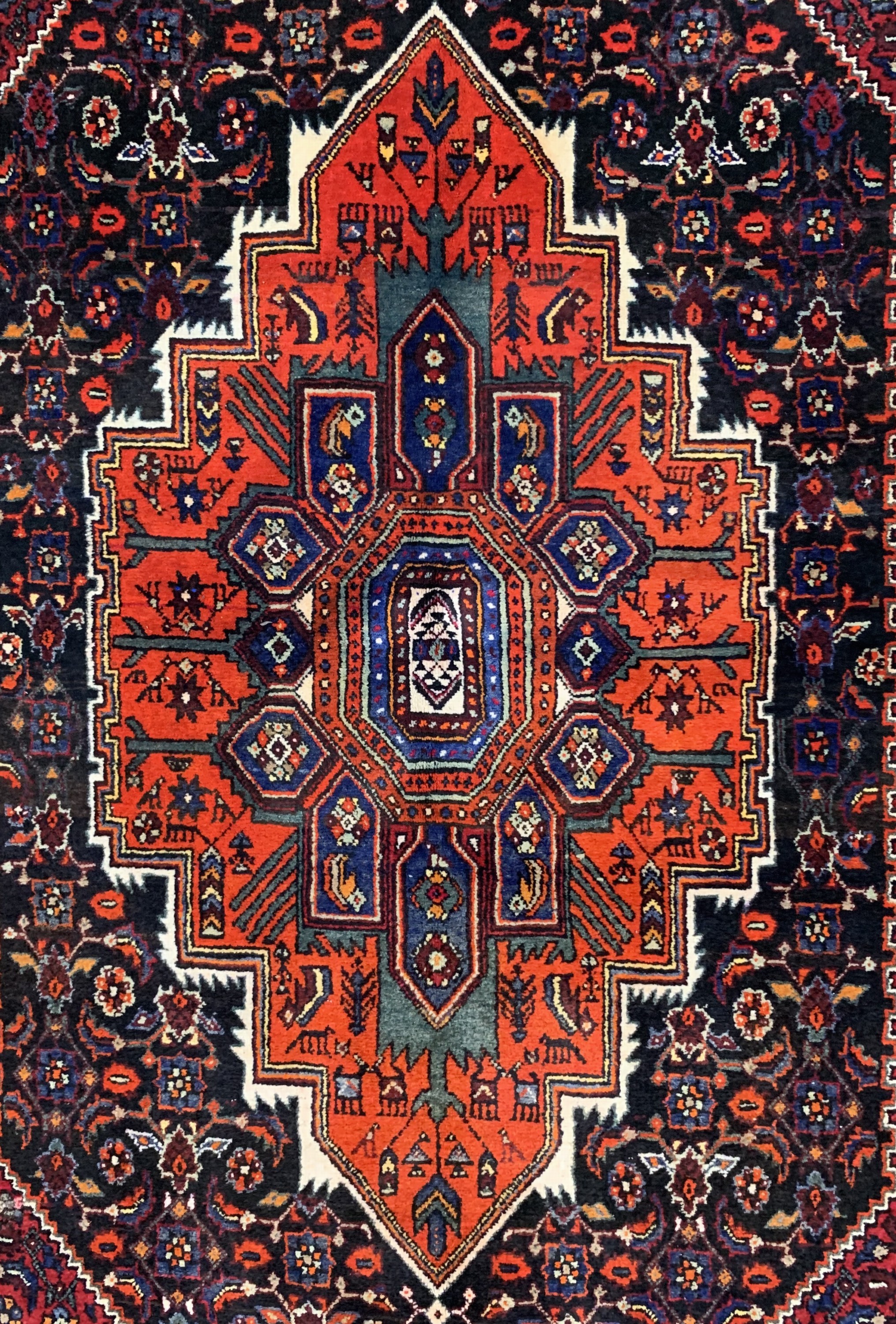 Detail b: Gholtogh, Persien, Anfang 20.Jhd, Wolle aufBaumwolle, ca. 227 x 130 cm, gereinigt, EHZ: 1-2