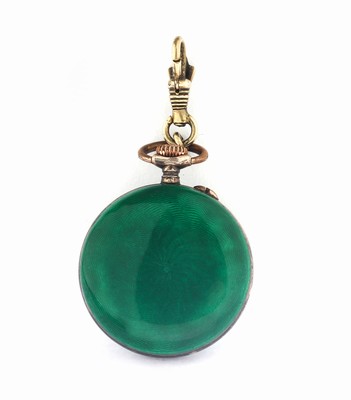 26767656a - Ladies' pocket watch with enamel, approx. 1900