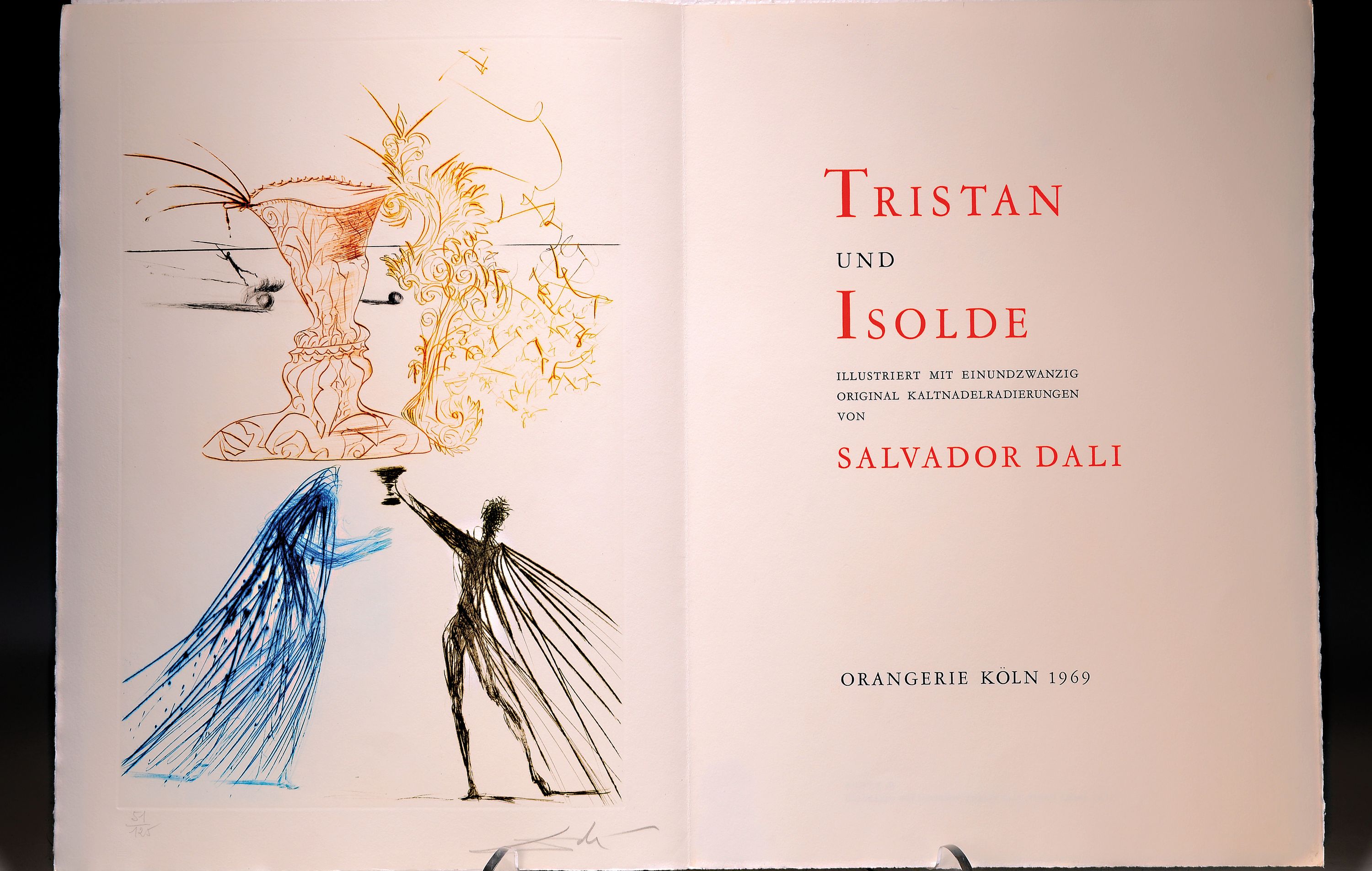 Detail k: Salvador Dali, 1904-1989 Figueras, Tristan und Isolde, Zyklus aus 21 Kaltnadelradierungen auf Velin de Rives, num. 51/125, 20 handmonogrammierte ...