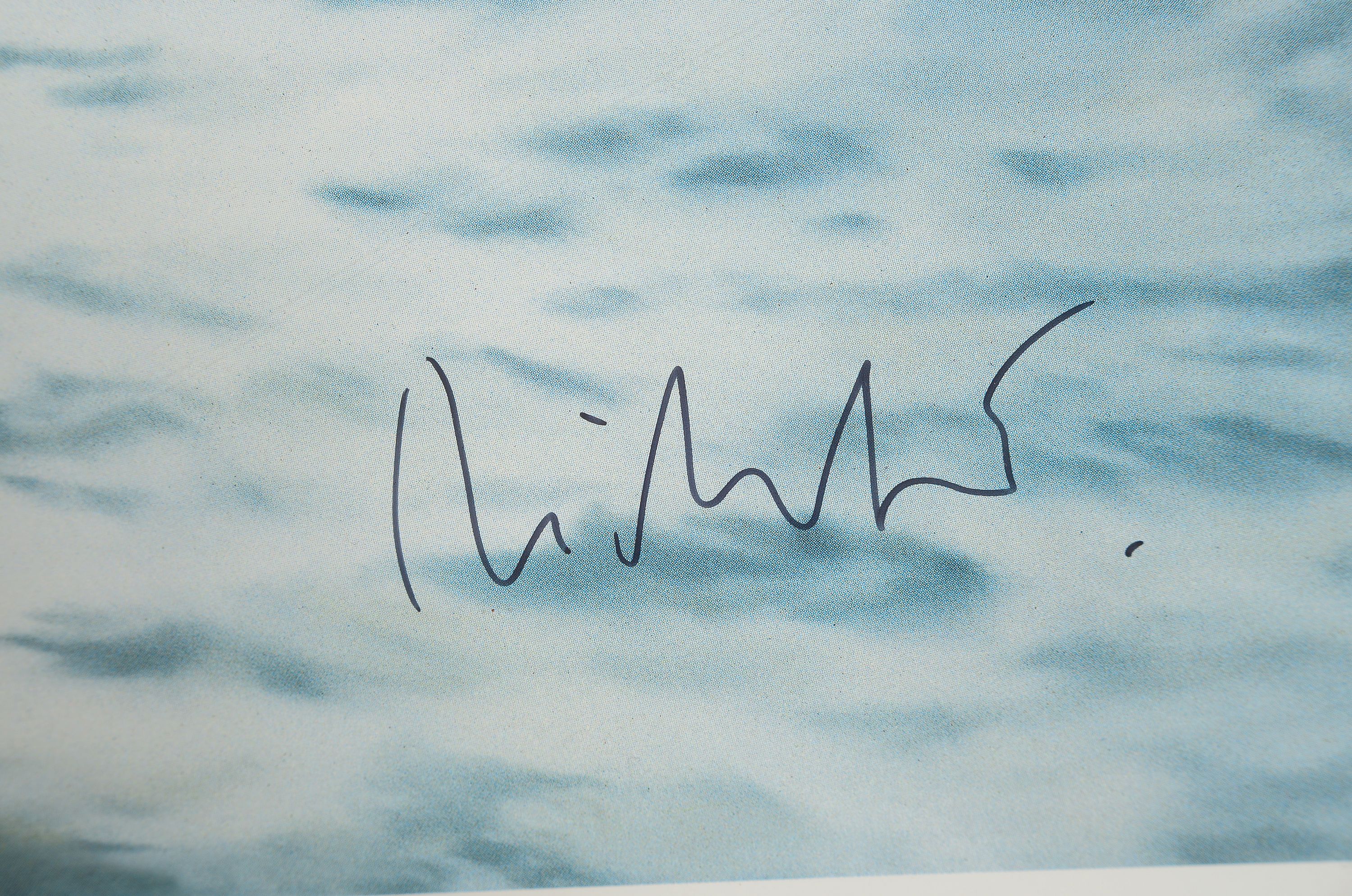 Detail a: Gerhard Richter, geb. 1932, Seestück, Farboffset, rechts unten handsigniert, Blattgr. ca. 66x66cm, zwischen Glas, Rahmen ca. 78x78cm