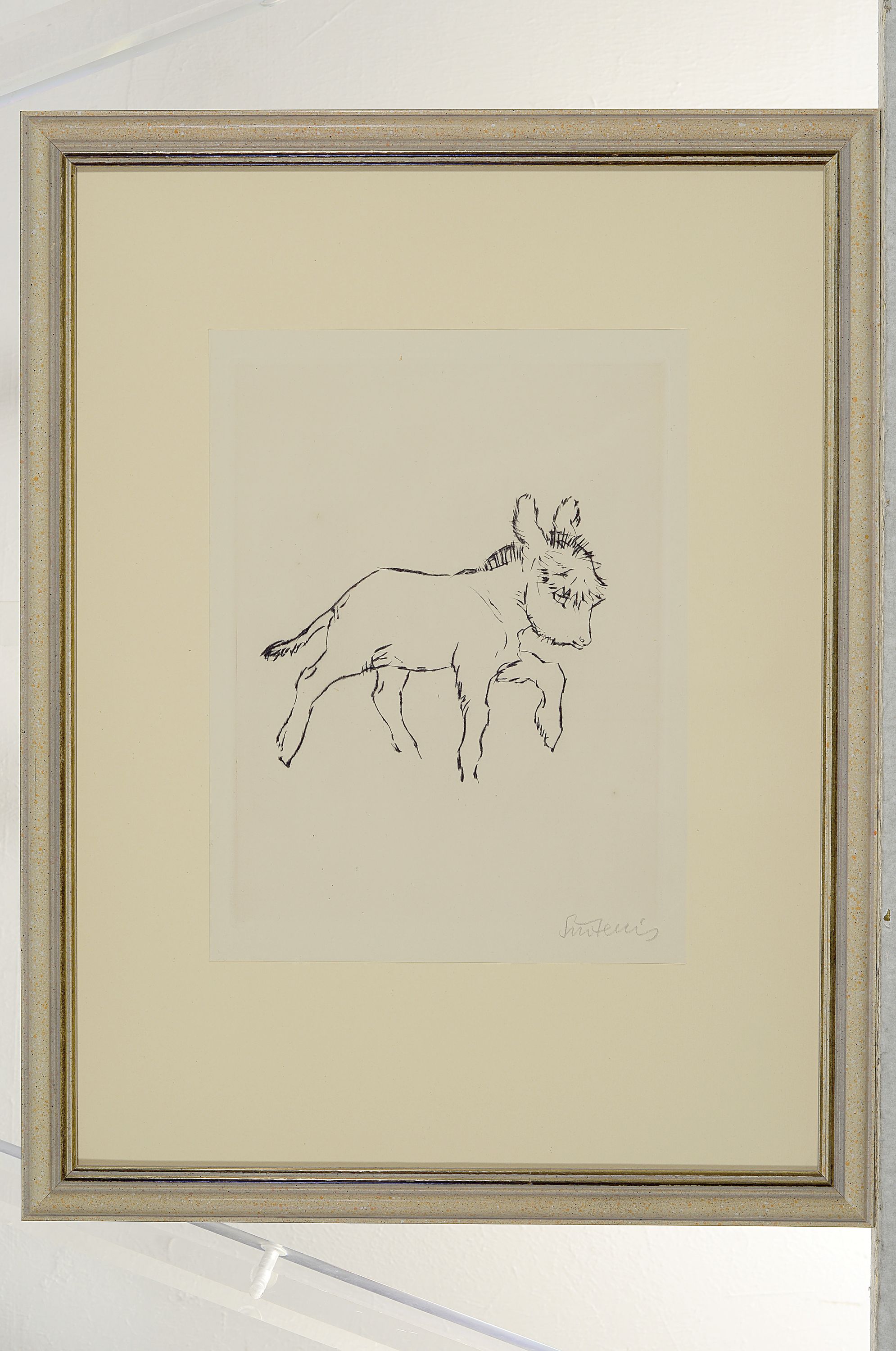 Detail m: Rene Sintenis, 1888 Glatz/Schlesien-1965 Berlin, 3 Radierungen, Tierdarstellungen, springendes Pferd Ed. 44/50, Hund im Körbchen, Esel, je ...