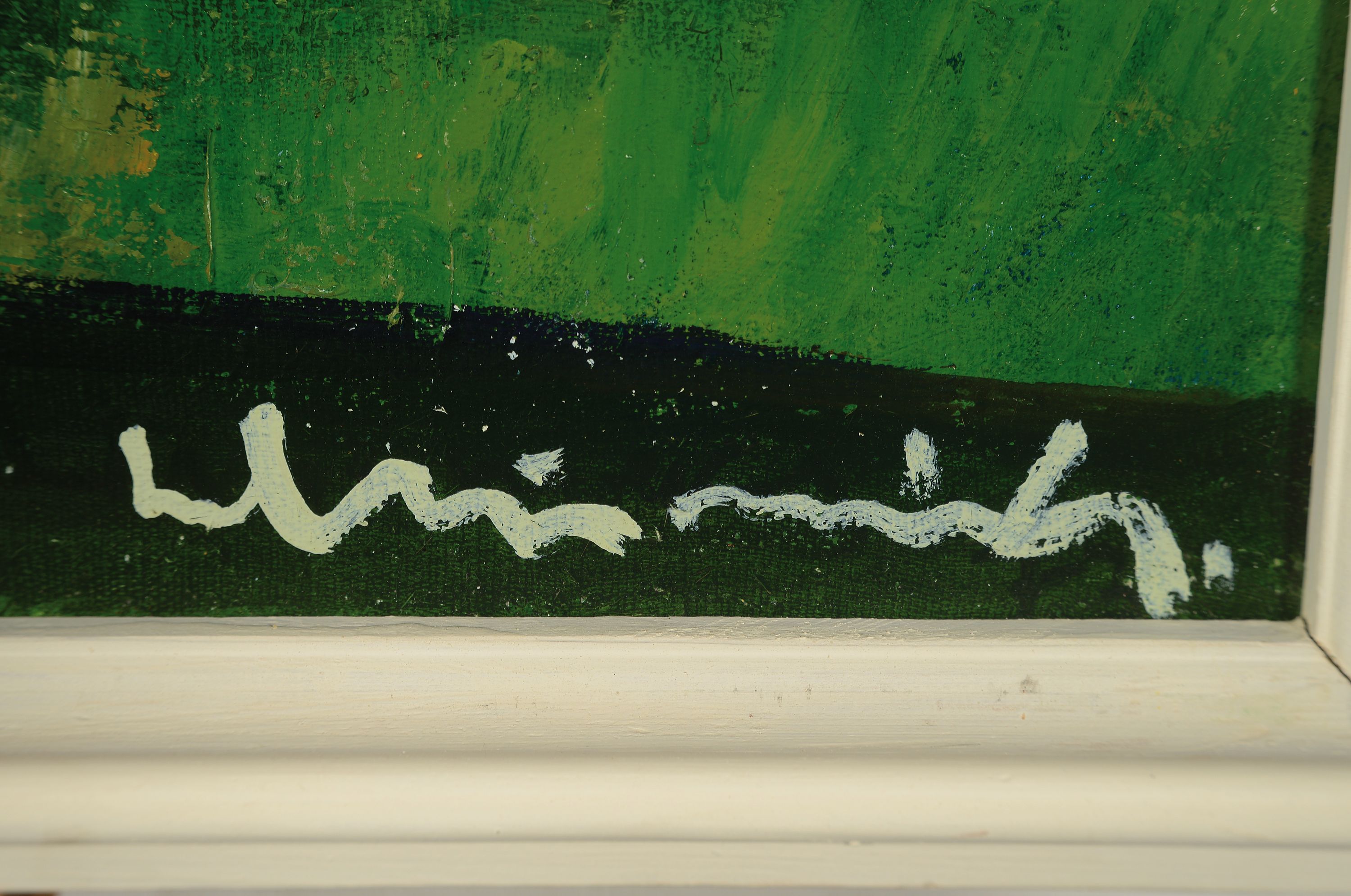 Detail l: Laimdota Murnieks, 1922-2011 Lettland, Landschaft mit Bäumen, Öl/Lwd, rechts unten signiert, ca. 100x92cm, R., Studium an der lettischen ...