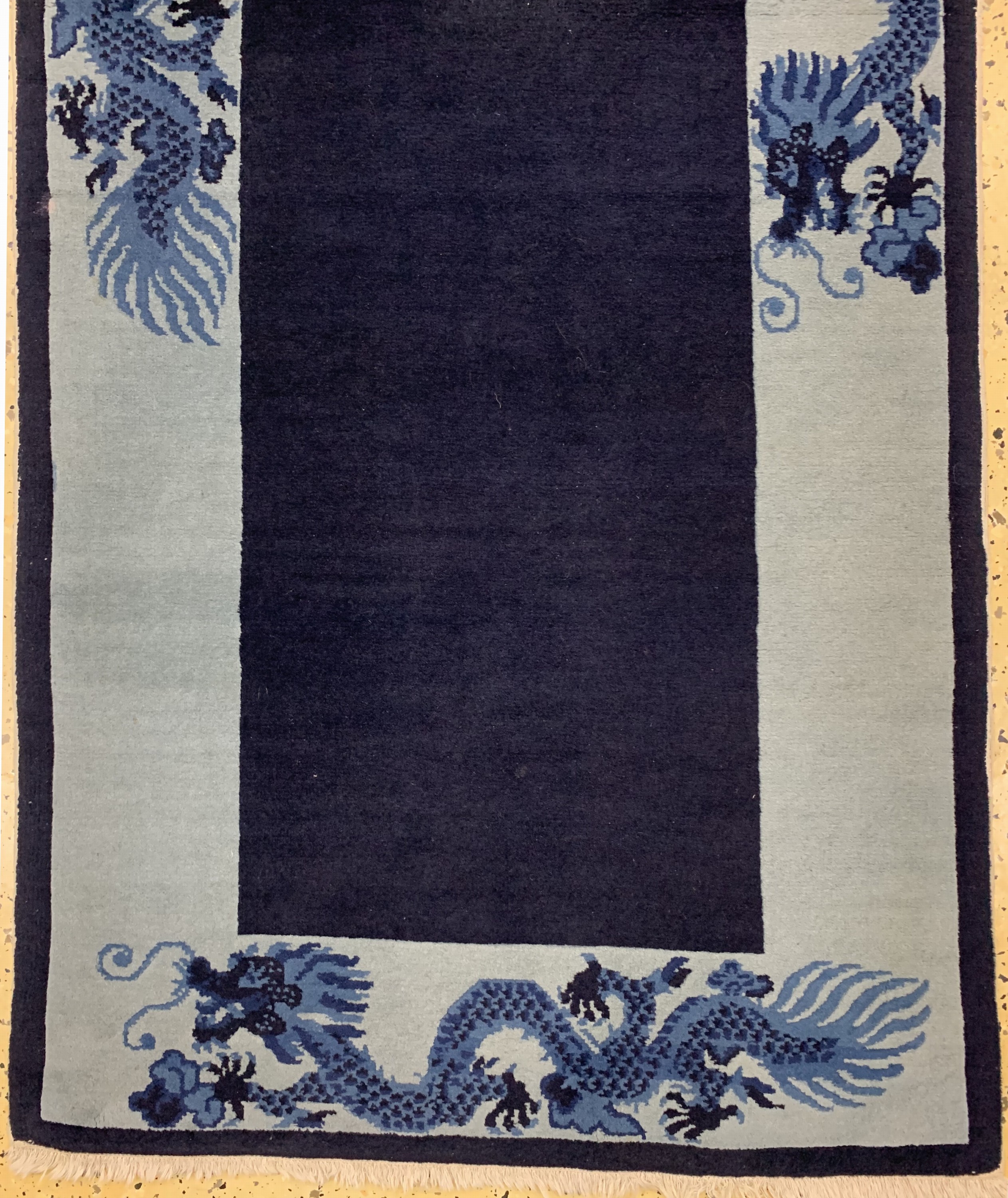 Detail a: "Drachenteppich", China, Ende 20.Jhd, Wolleauf Baumwolle, ca. 202 x 82 cm, EHZ: 2