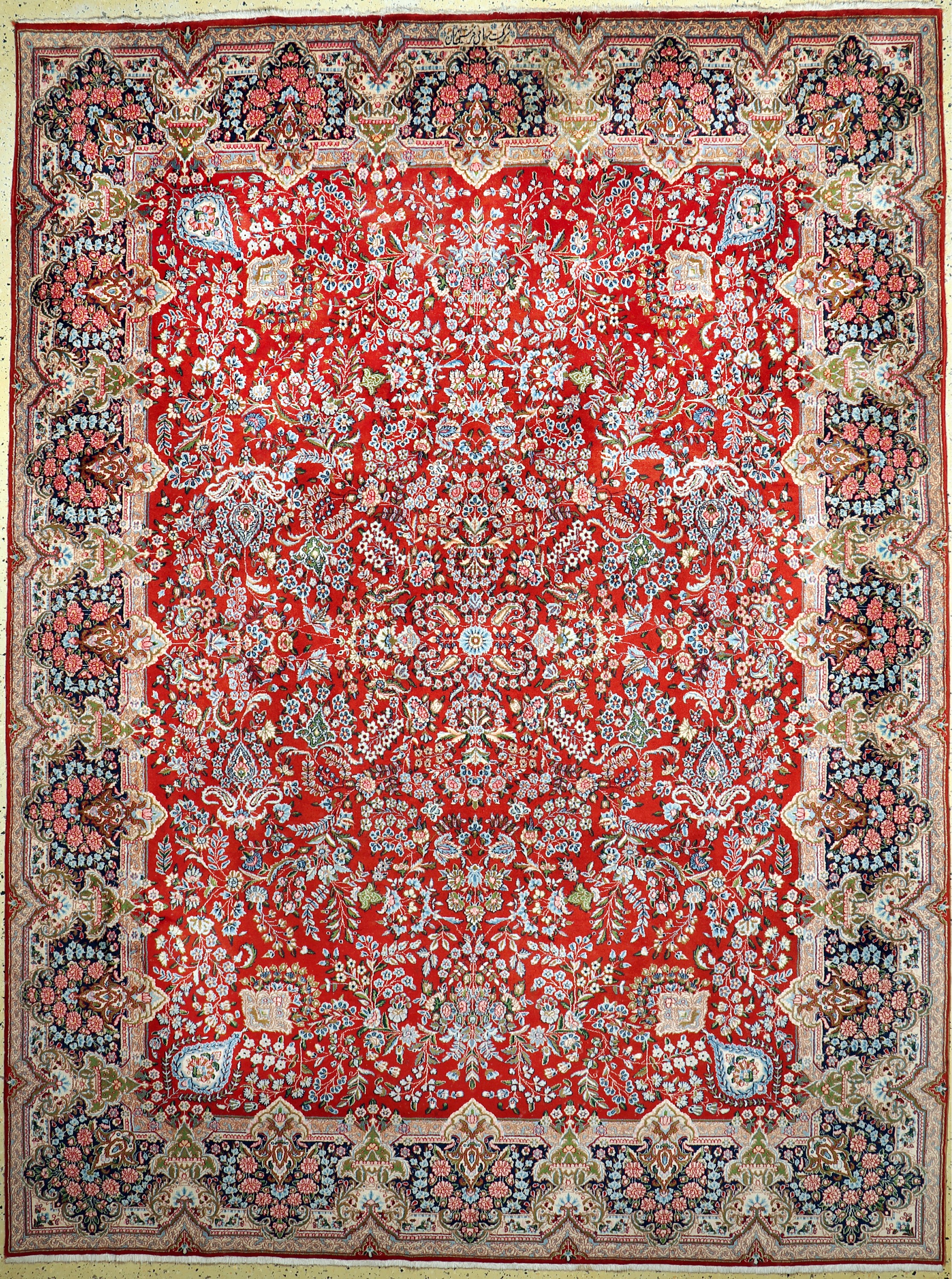 Kerman Kork fein Persien, signiert(Sherkat Sahami Farshe Iran), Ende 20.Jhd, Korkwolle auf Baumwolle, ca. 335 x 250 cm, EHZ: 1-2