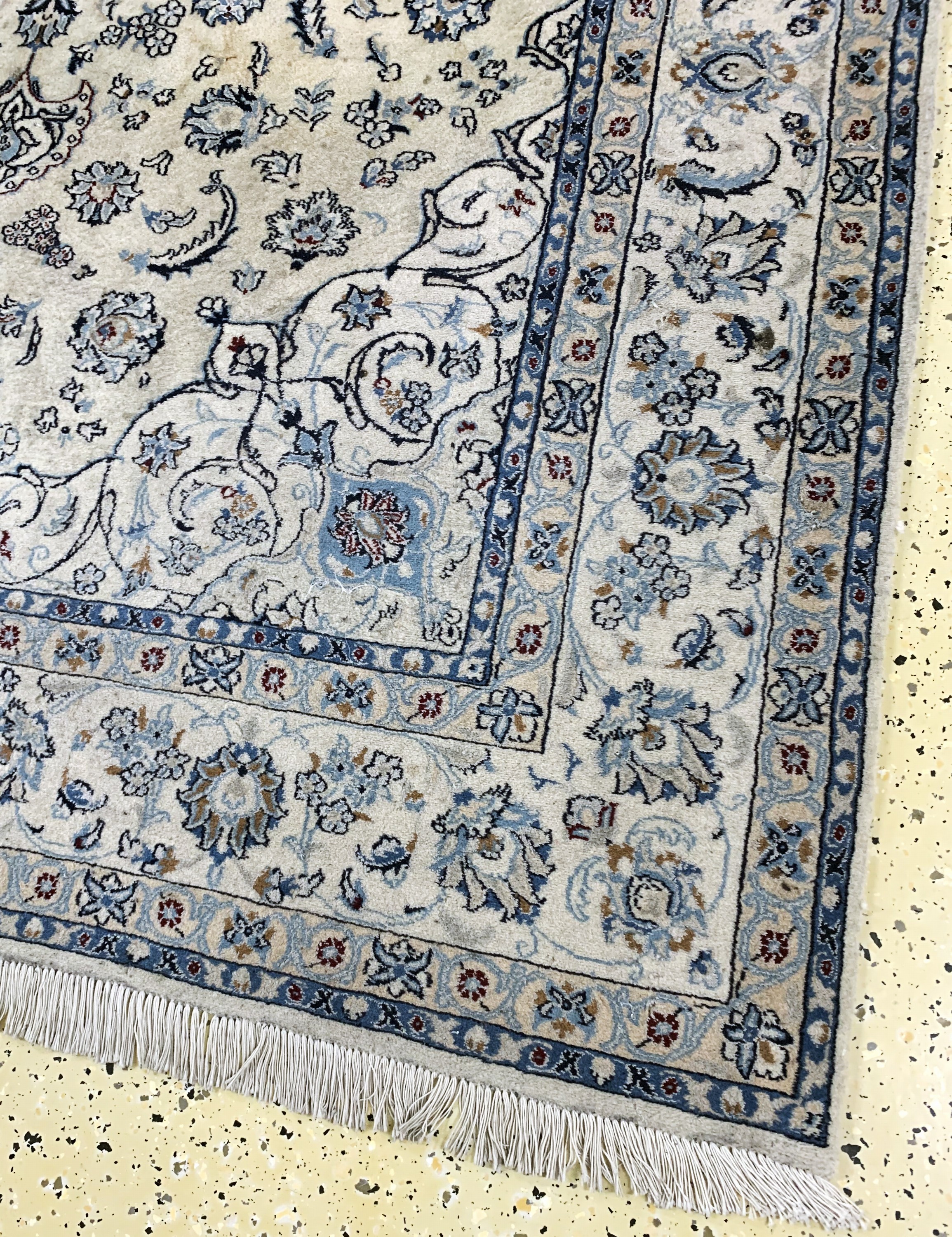 Detail a: Nain fein(9 La), Persien, Ende 20.Jhd, Korkwolle mit Seide, ca. 237 x 167 cm, EHZ: 2(Reinigungsbedürftig)