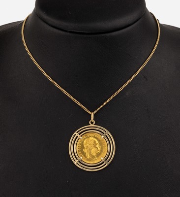 Image 26768042 - 14 kt gold coin-pendant