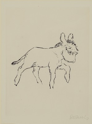 26768087b - Rene Sintenis, 1888 Glatz/Silesia-1965 Berlin,3 etchings, animal depictions, jumping horse Ed. 44/50 , dog in basket, donkey, each handsigned, framed under glass, 33x36-43x34 cm