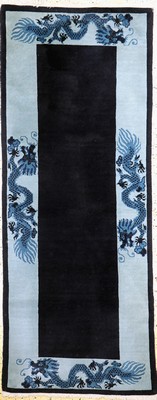 Image 26768092 - #"Dragon carpet#", China, late 20th century, wool on cotton, approx. 202 x 82 cm, condition: 2. Rugs, Carpets & Flatweaves