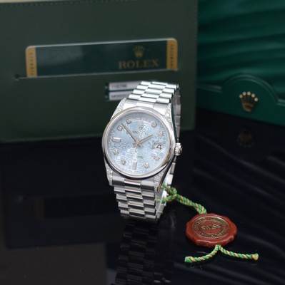 Image ROLEX seltene Platin-Armbanduhr Oyster Perpetual Day-Date 36 Referenz 118296