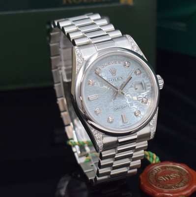 26768721c - ROLEX seltene Platin-Armbanduhr Oyster Perpetual Day-Date 36 Referenz 118296