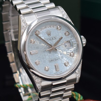 26768721d - ROLEX seltene Platin-Armbanduhr Oyster Perpetual Day-Date 36 Referenz 118296