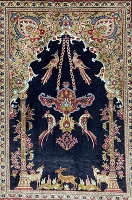 26768748a - Hereke silk very fine, Turkey, signed#"Özipek #", end of 20th century, pure natural silk, approx. 50 x 36 cm, approx. 2.0 million kn/sm,condition: 1. Rugs, Carpets & Flatweaves