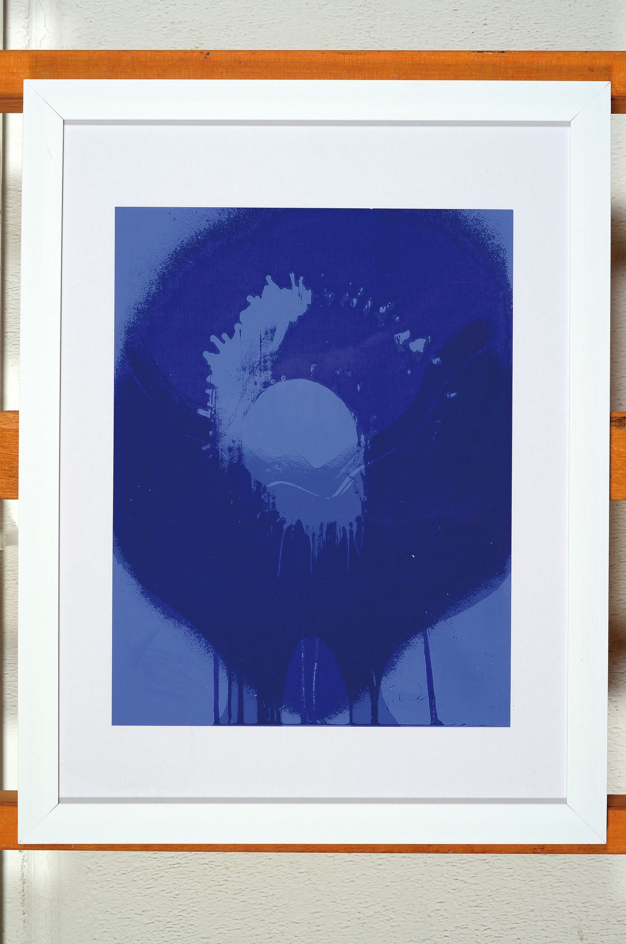 Detail k: Otto Piene, 1928-2014, Siebdruck, "Heseler Blue", 1971, signiert und datiert, Blatt 30x23cm, Rahmen 43x34 cm